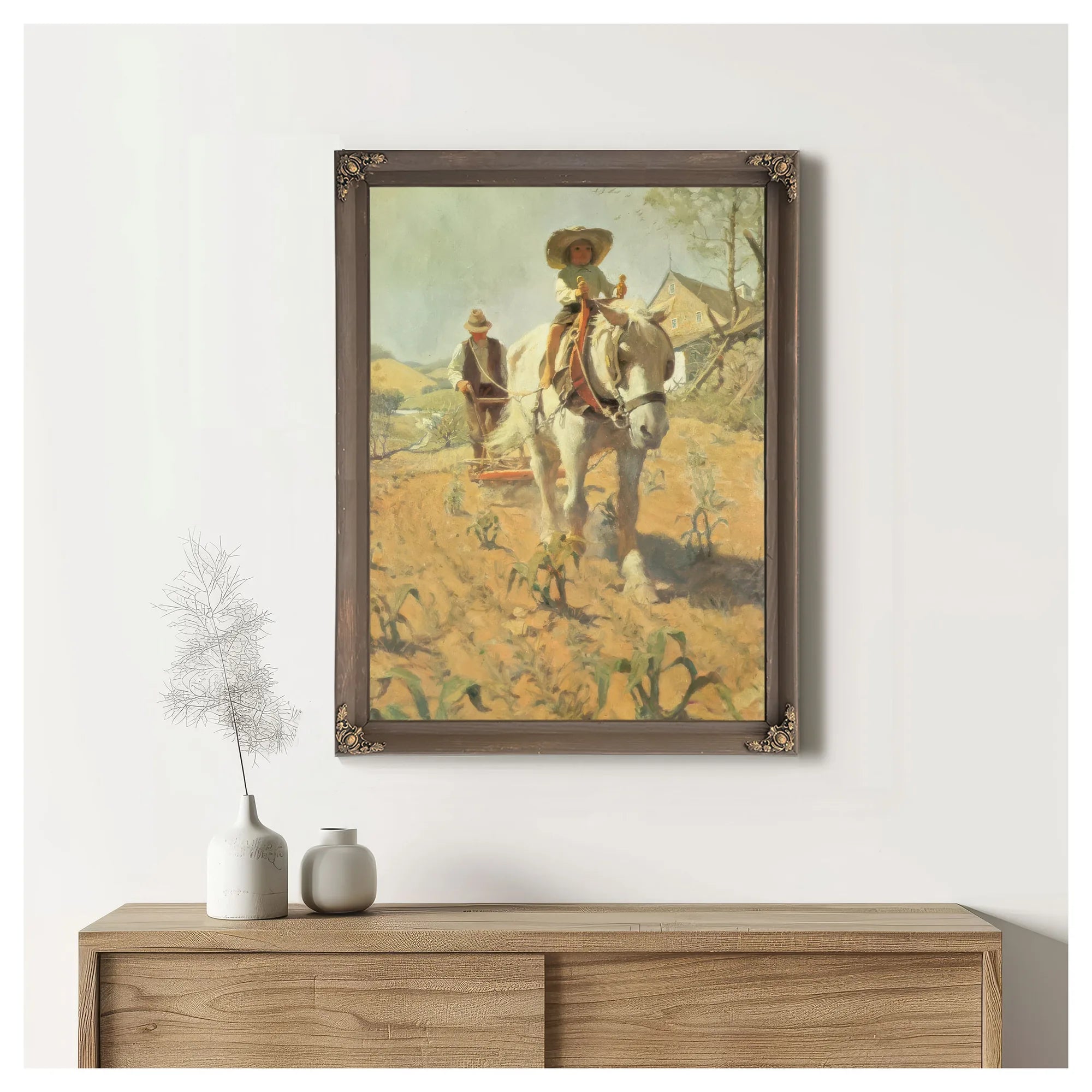 Dobbin (Plowing The Cornfield) By NC Wyeth Fine Art Print