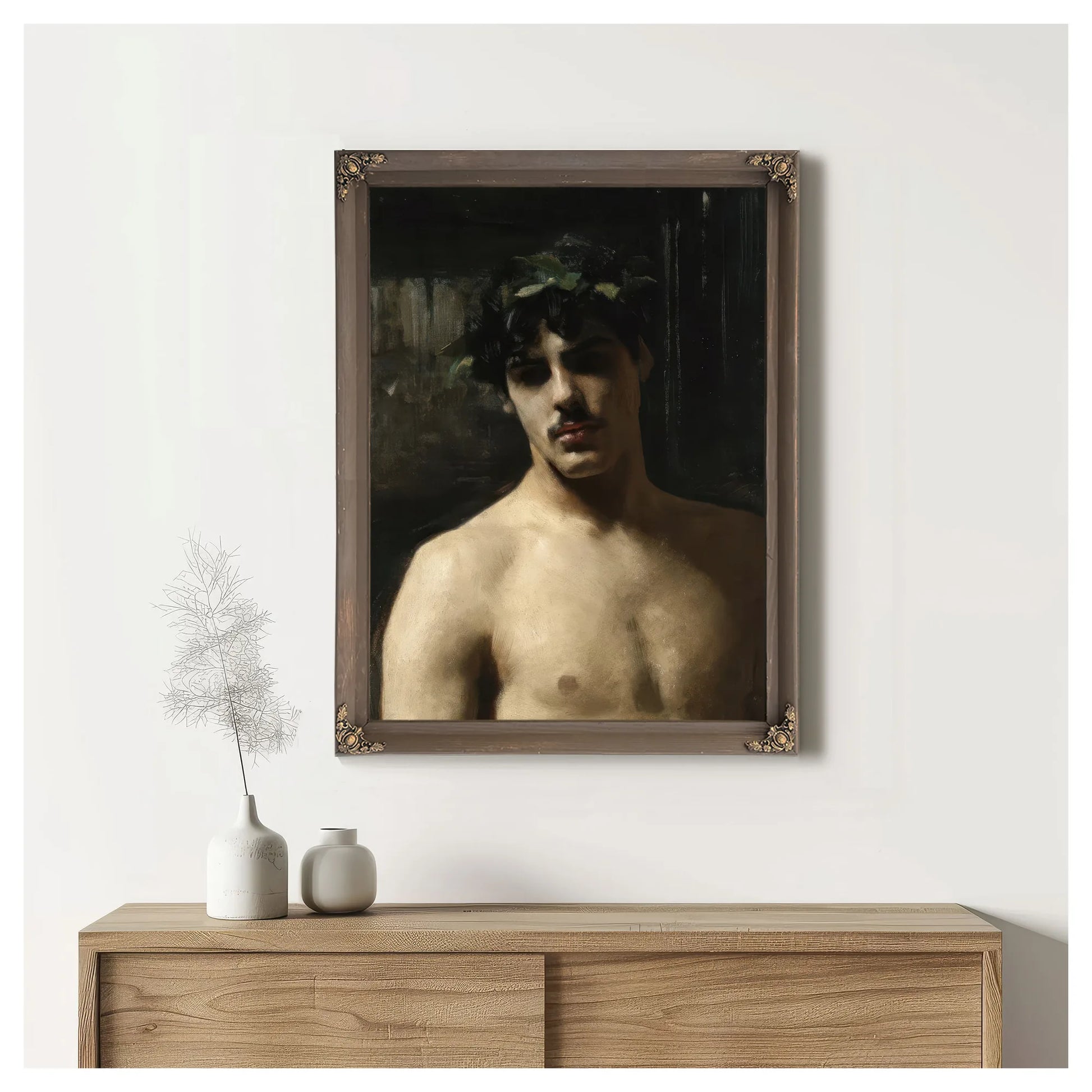Man Wearing Laurels By John Singer Sargent Fine Art Print