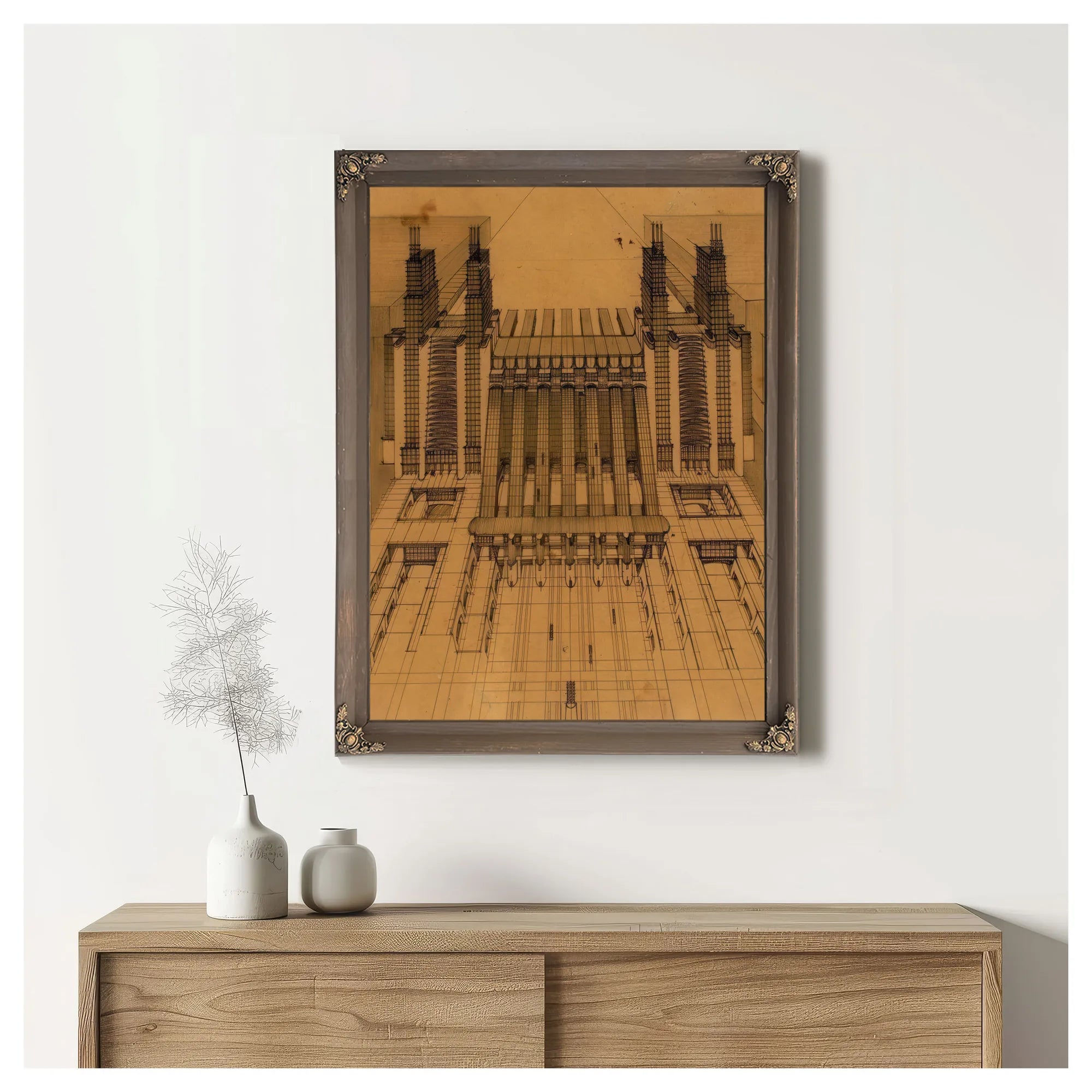 Station Of Airplanes Trains With Funiculars And Lifts On Three Roadways 1914 By Antonio Sant'elia Fine Art Print