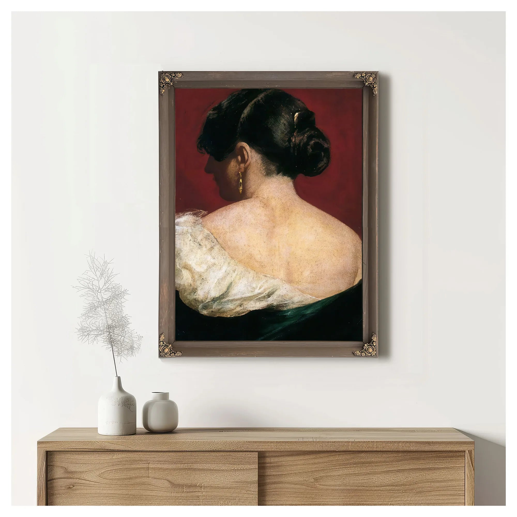 Head And Shoulders Of A Girl From Behind By William Etty Fine Art Print