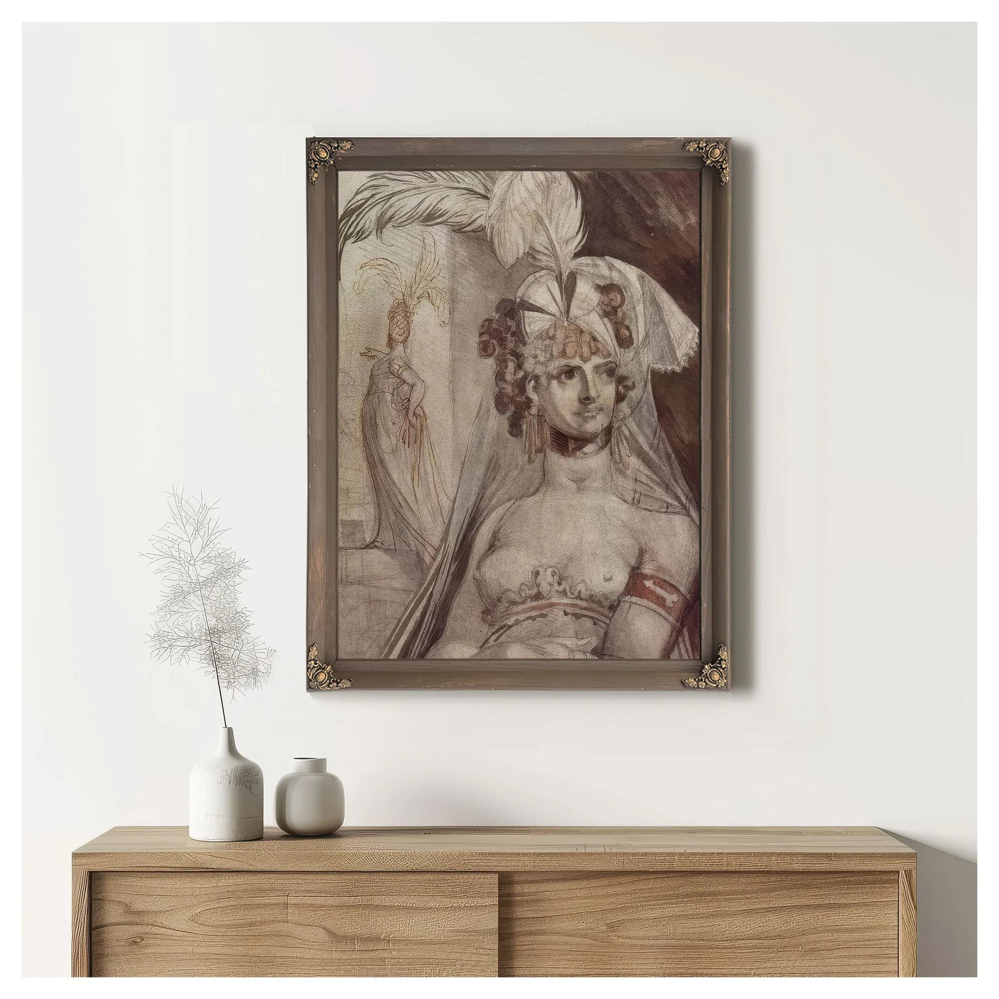 Courtesan With Plume And Veil By Henry Fuseli Fine Art Print