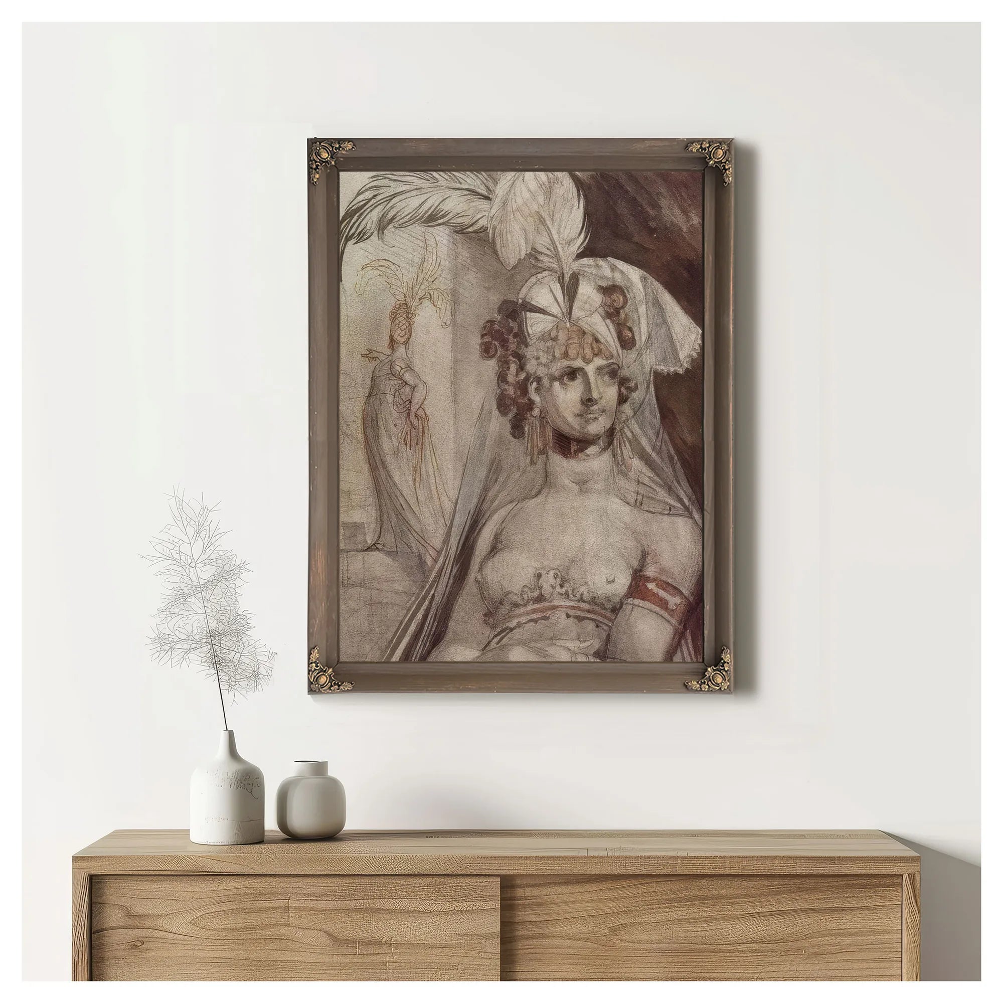 Courtesan With Plume And Veil By Henry Fuseli Fine Art Print