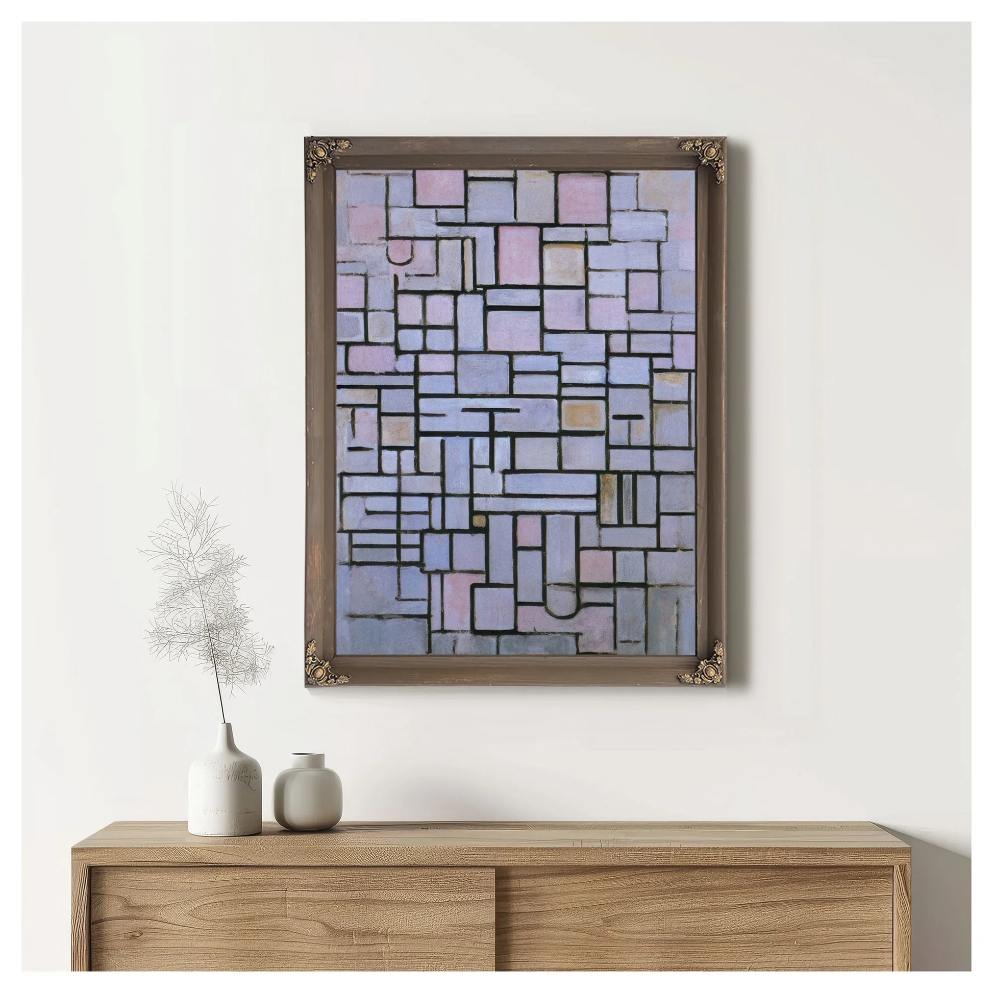Composition No 6 1914 Oil On Canvas 880X610Mm Haags Gemeentenmuseum By Piet Mondrian Fine Art Print