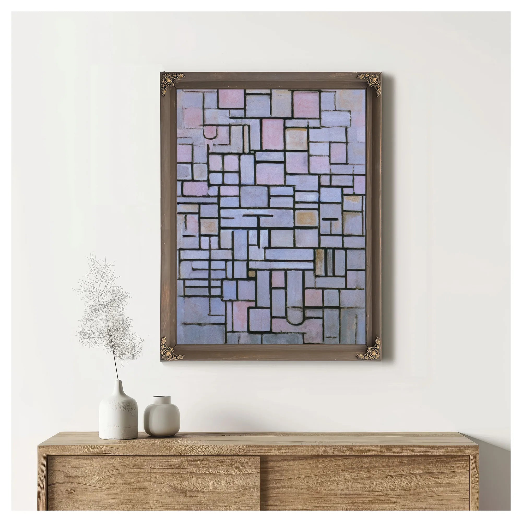 Composition No 6 1914 Oil On Canvas 880X610Mm Haags Gemeentenmuseum By Piet Mondrian Fine Art Print
