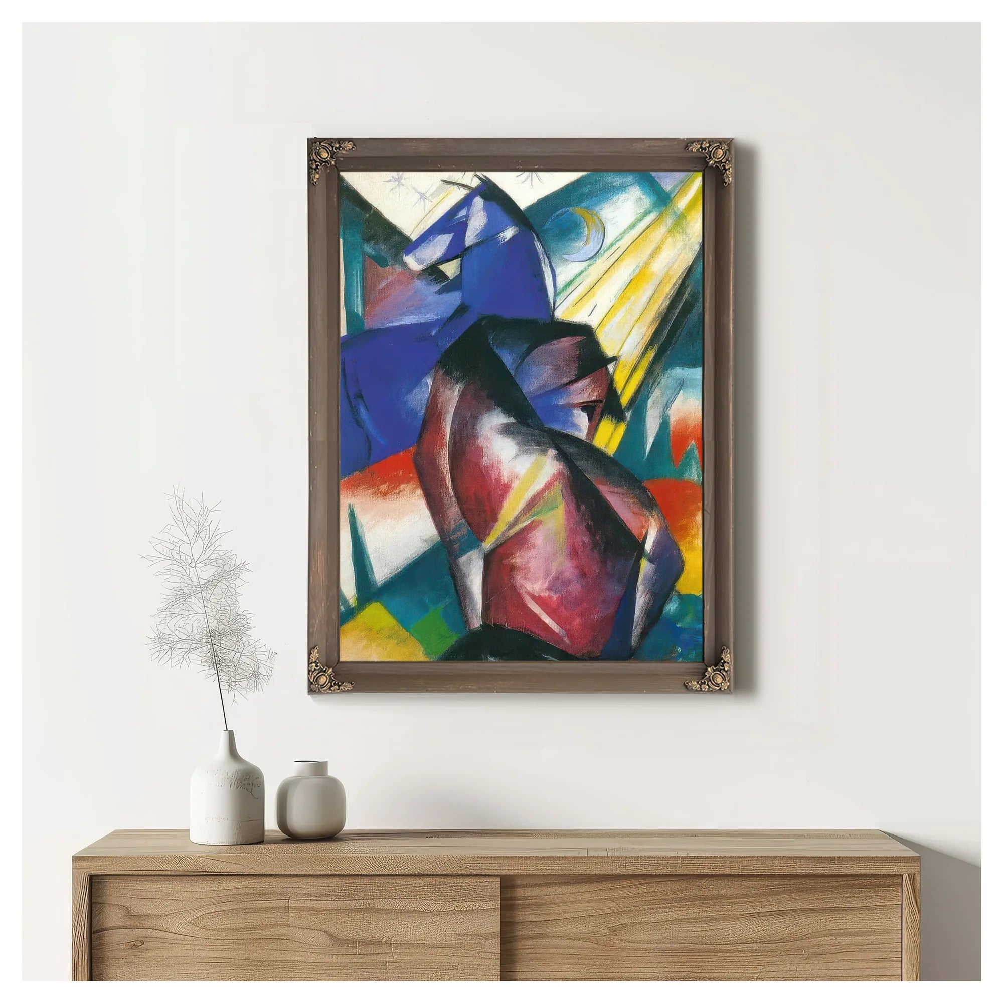 Two Horses By Franz Marc Fine Art Print