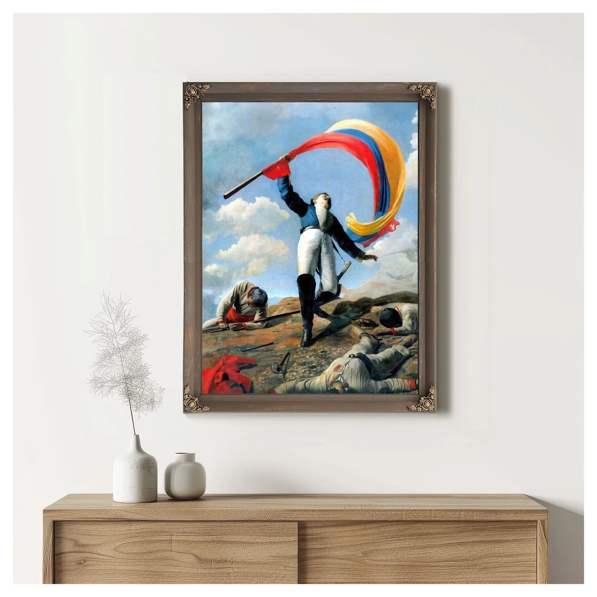 The Death Of Girardot In Barbula 1883 By Cristobal Rojas Poleo Fine Art Print