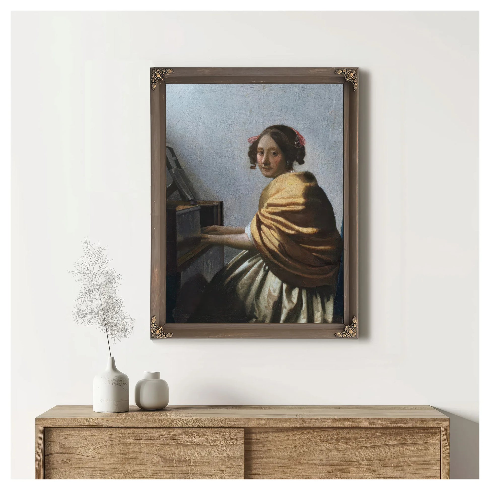 A Young Woman Seated At The Virginals 1672 By Johannes Vermeer Fine Art Print