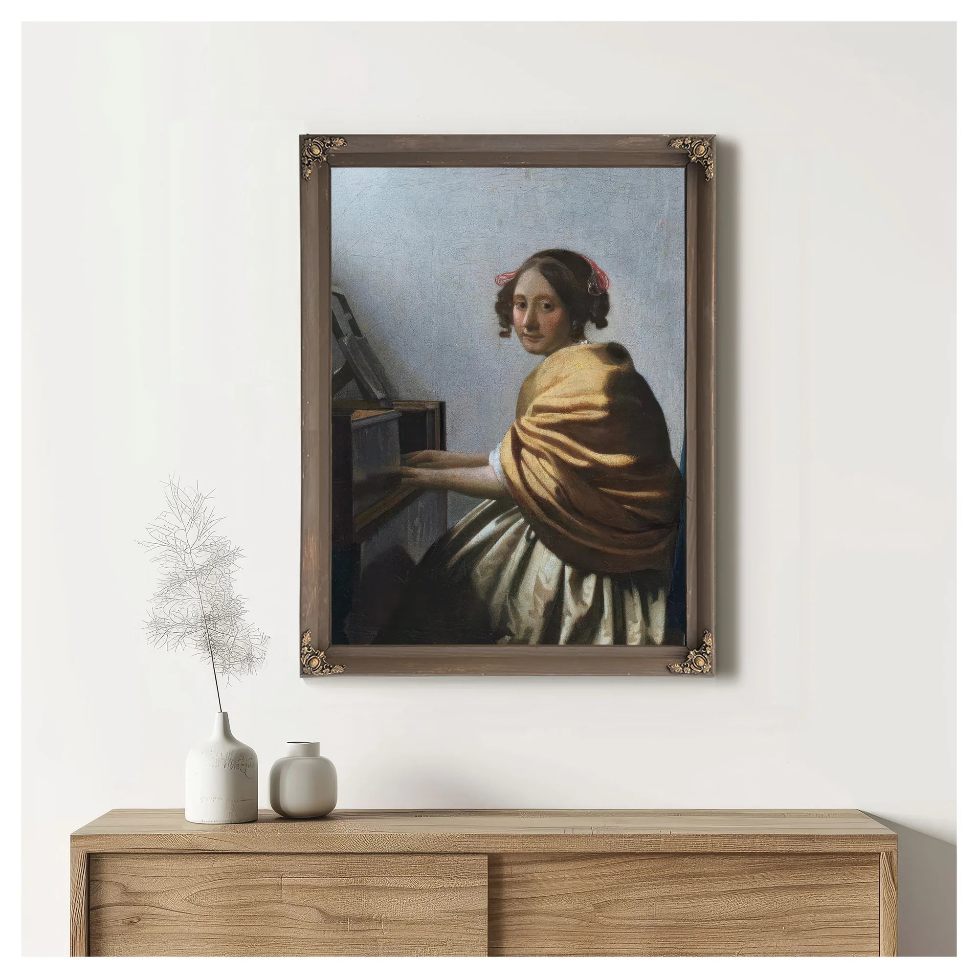 A Young Woman Seated At The Virginals 1672 By Johannes Vermeer Fine Art Print