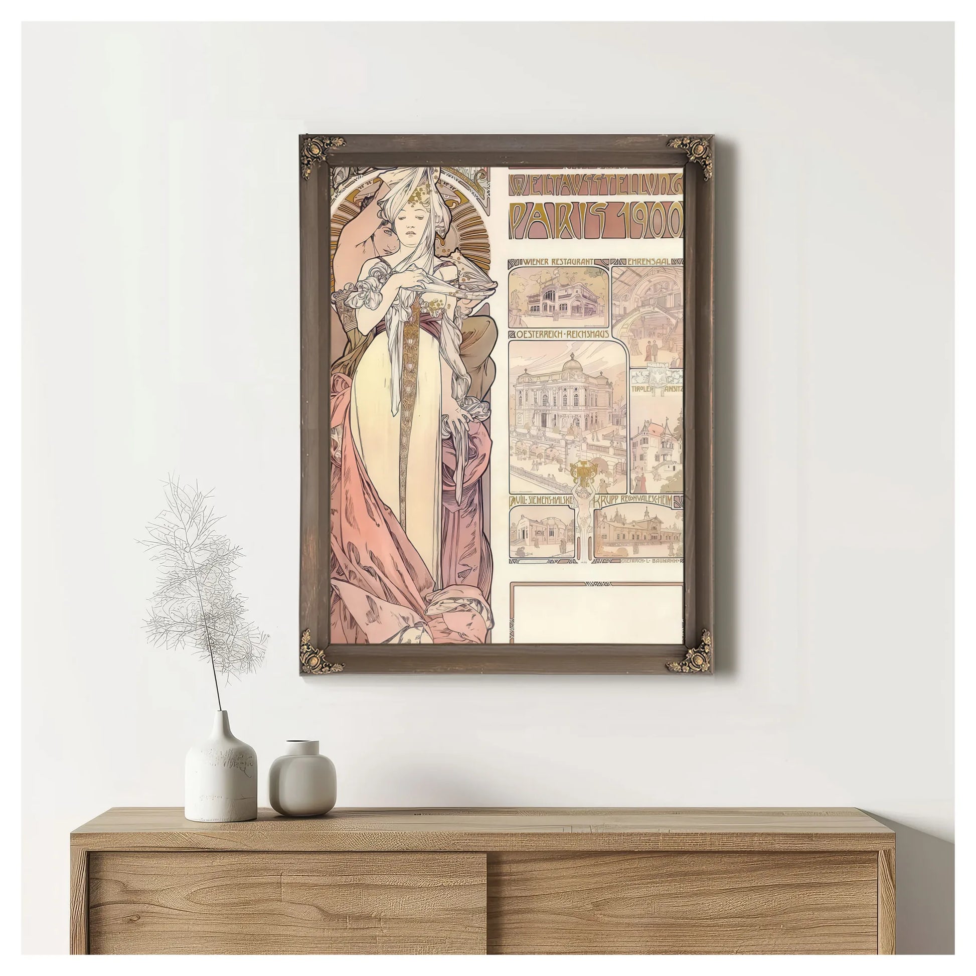 Austria At The World Exhibition By Alphonse Mucha Fine Art Print