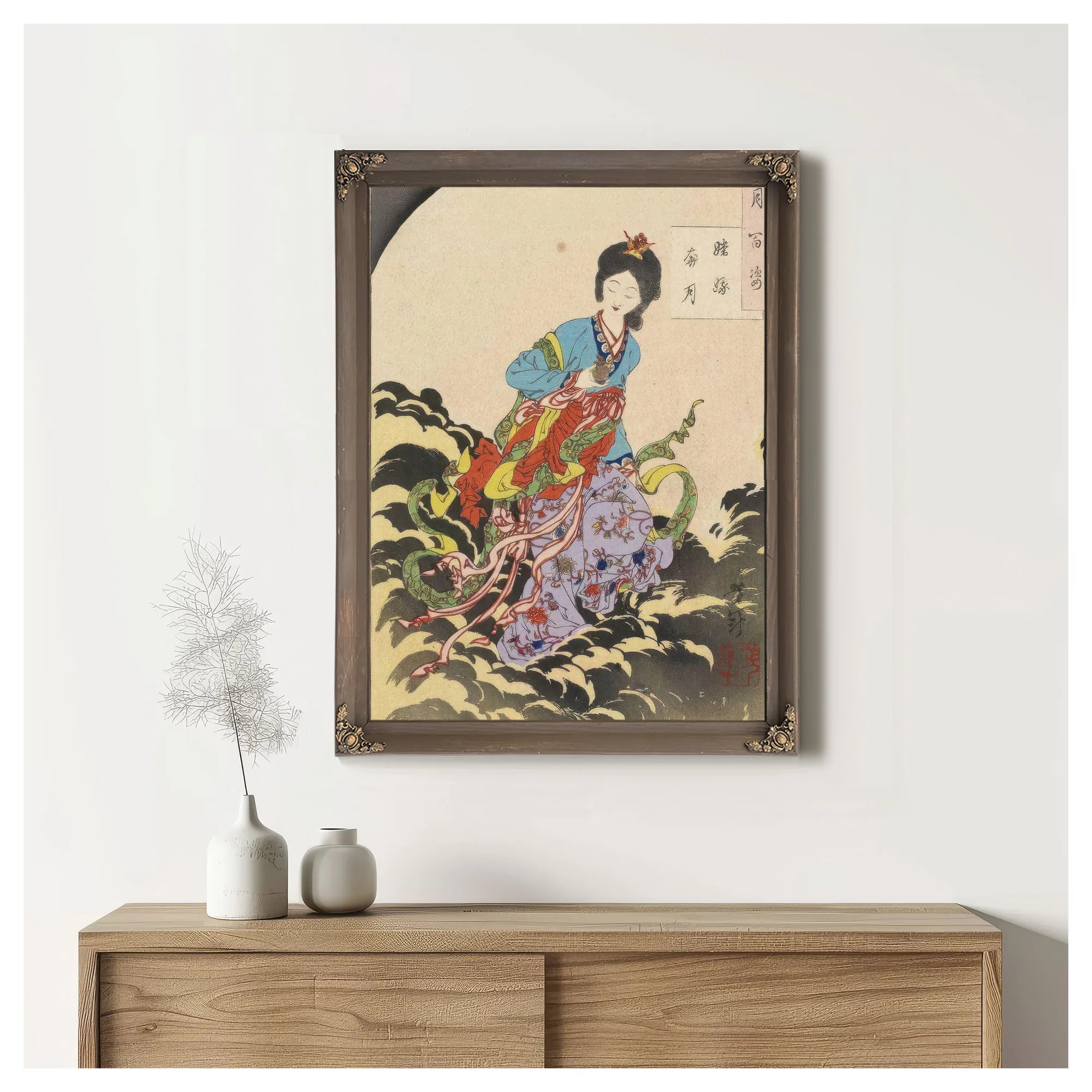 Chang 1039 E Flees To The Moon 1885 By Tsukioka Yoshitoshi Fine Art Print