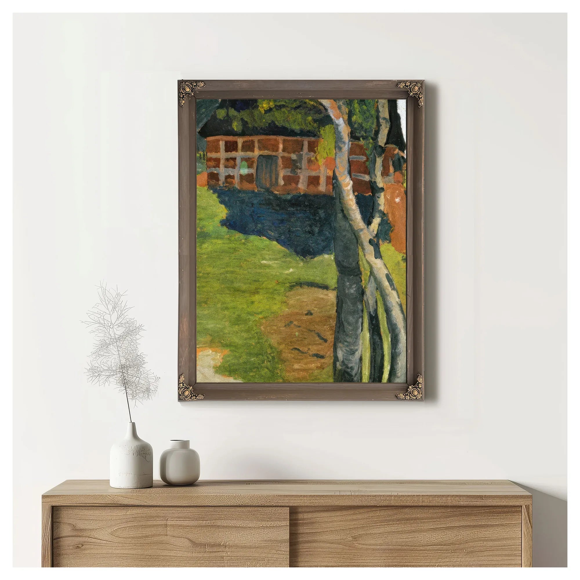 Birch Trees In Front Of A Barn By Paula Modersohn Becker Fine Art Print