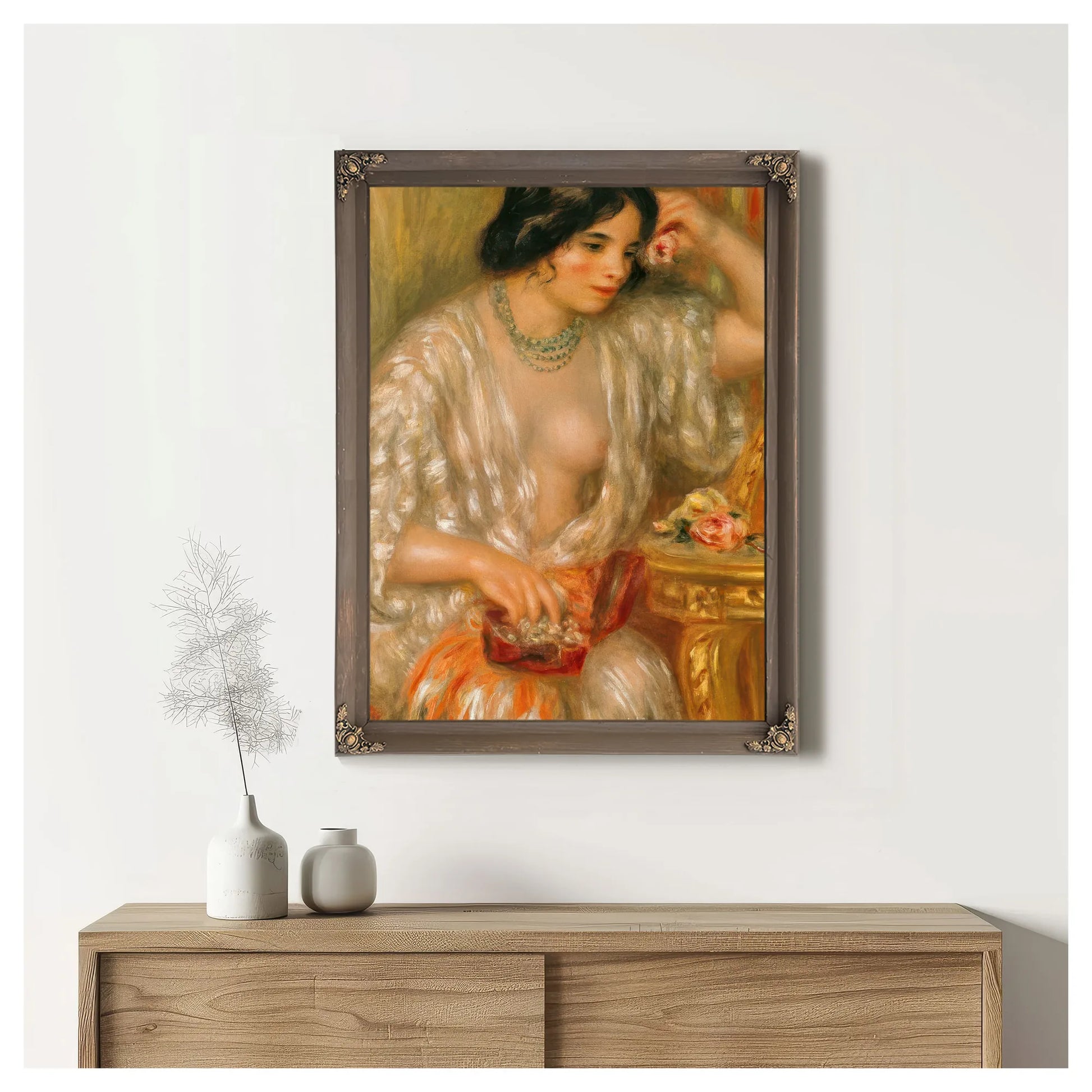 Gabrielle With Jewellery By Pierre Auguste Renoir Fine Art Print