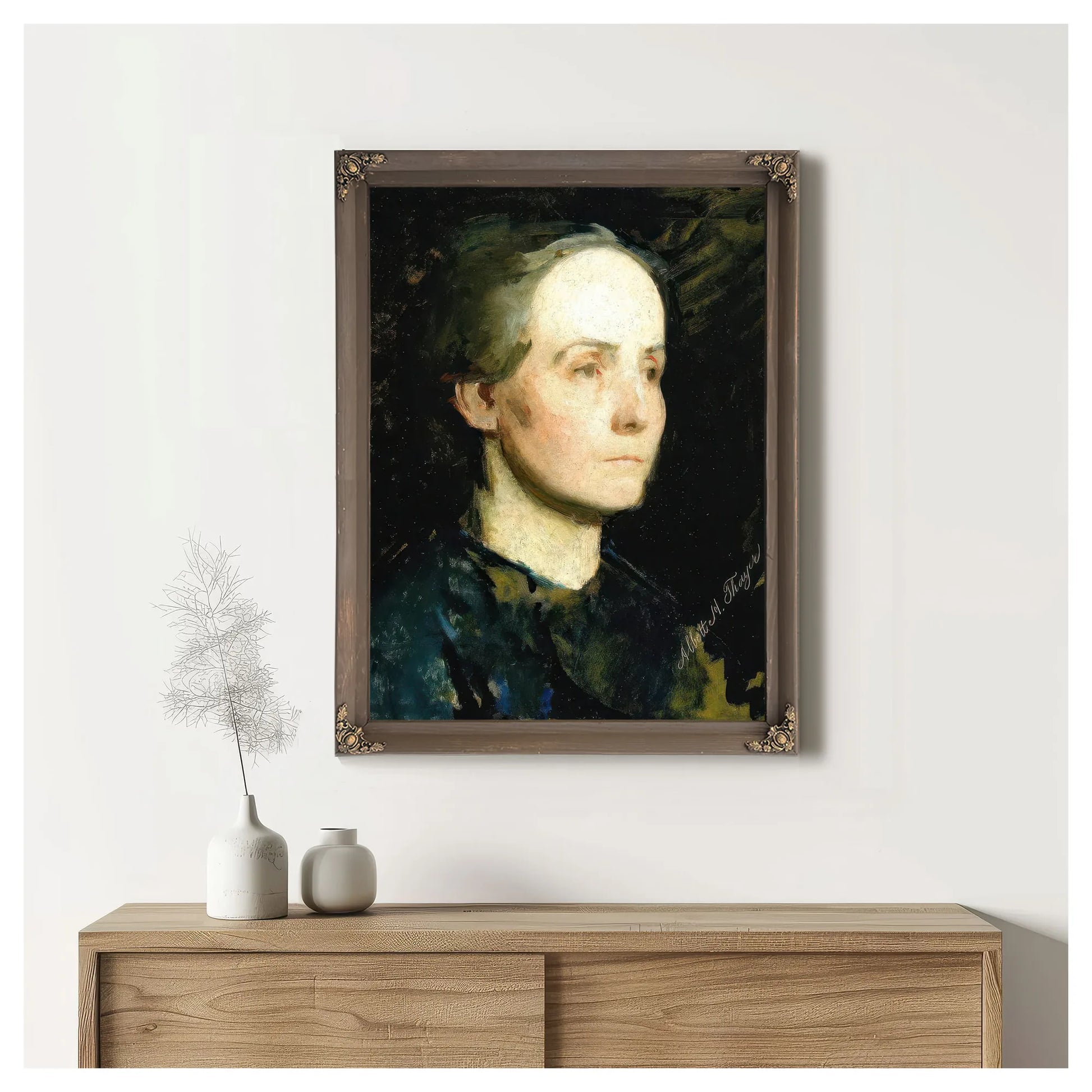 Portrait Of A Woman (Miss Gertrude Bloede) By Abbott Handerson Thayer Fine Art Print