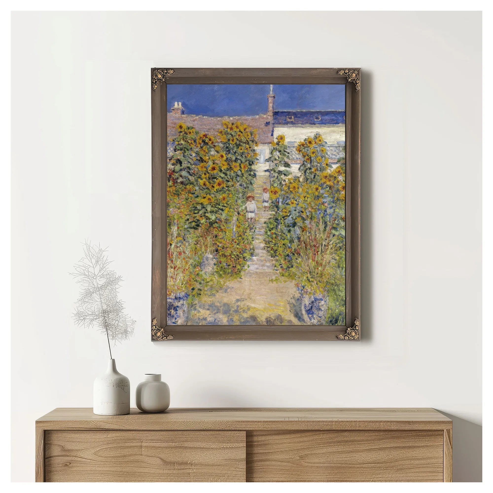 The Artist's Garden At Vetheuil 1 By Claude Monet Fine Art Print
