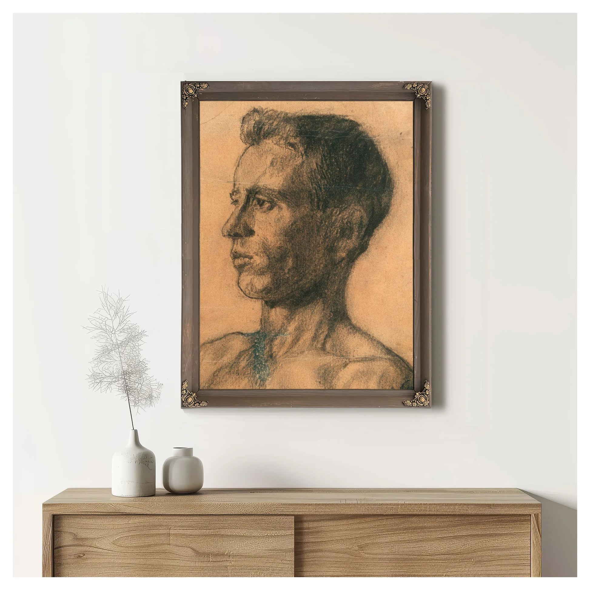 Study Young Man's Head By Nicolai Astrup Fine Art Print