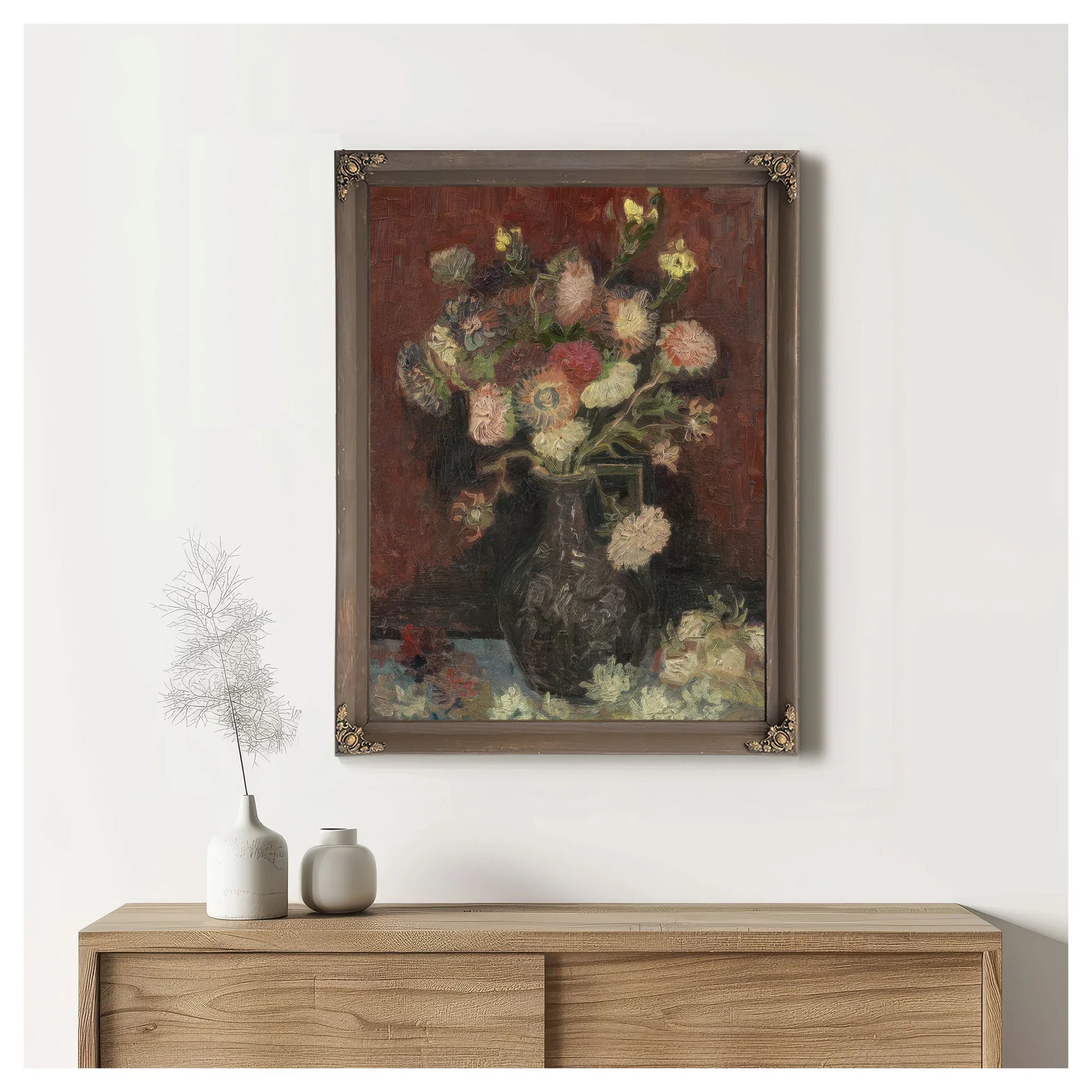 Vase With Autumn Asters By Vincent Van Gogh Fine Art Print