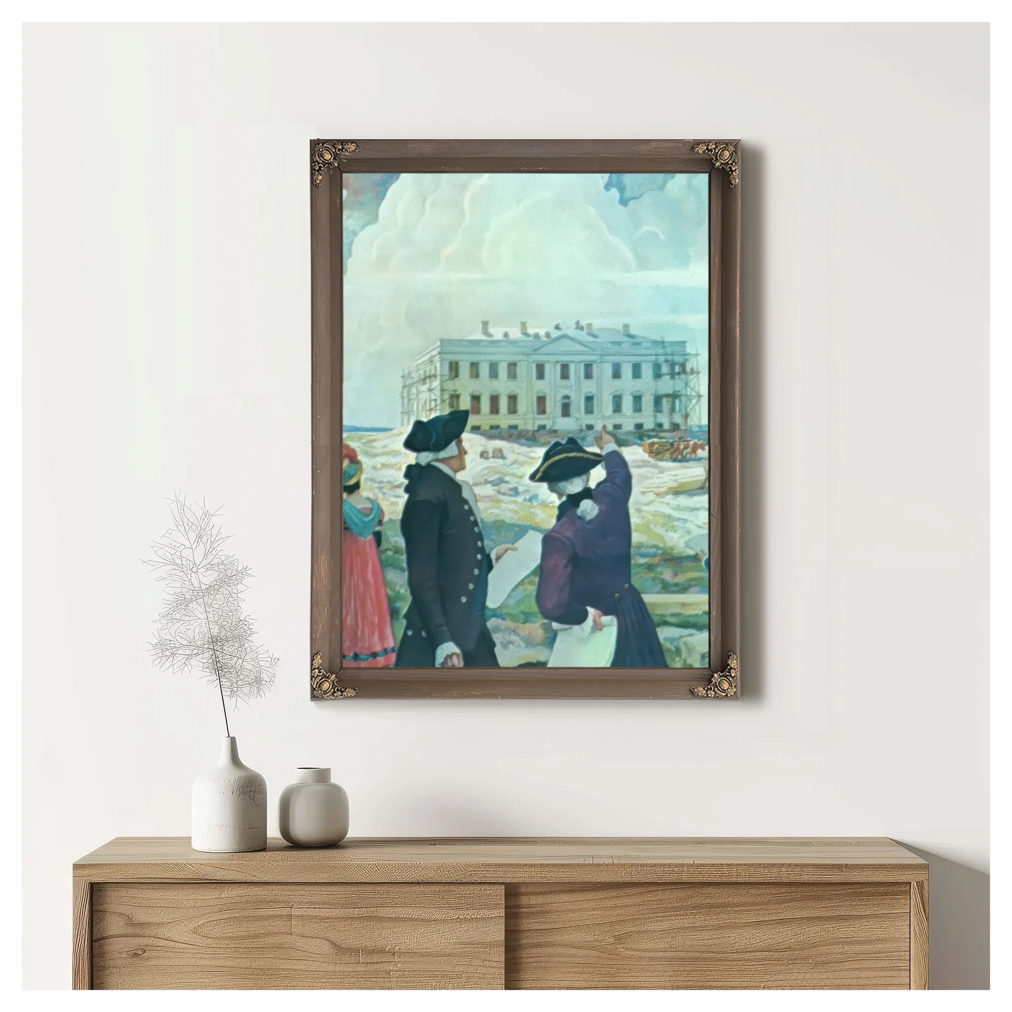 Building The First White House By NC Wyeth Fine Art Print