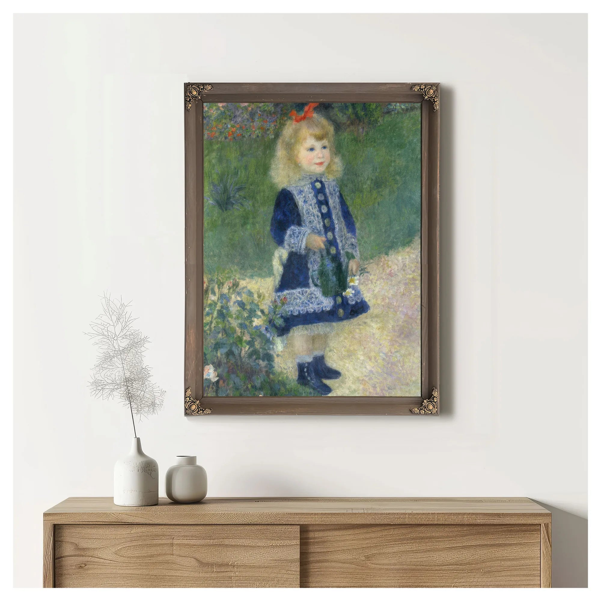 A Girl With A Watering Can By Pierre Auguste Renoir Fine Art Print