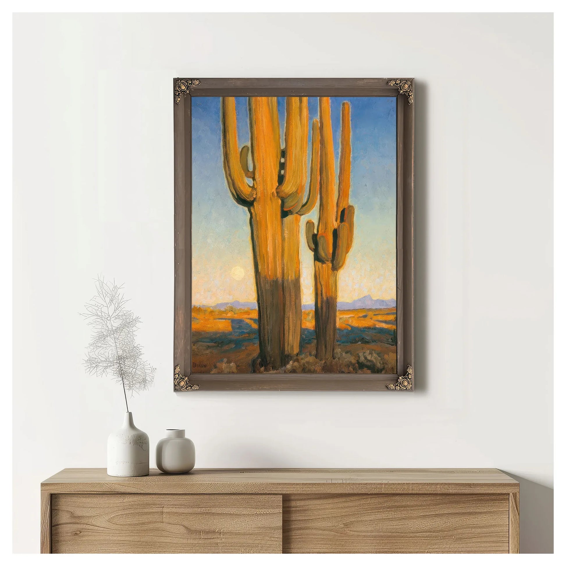 Saguaros Sunset By Maynard Dixon Fine Art Print