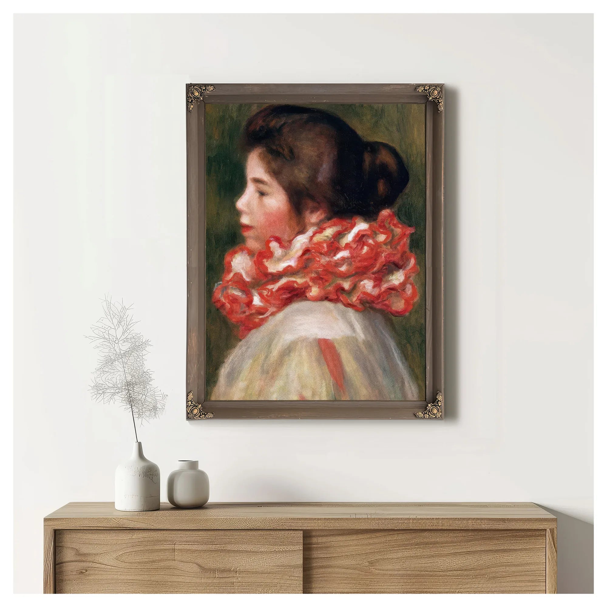 Girl In A Red Ruff By Pierre August Renoir Fine Art Print