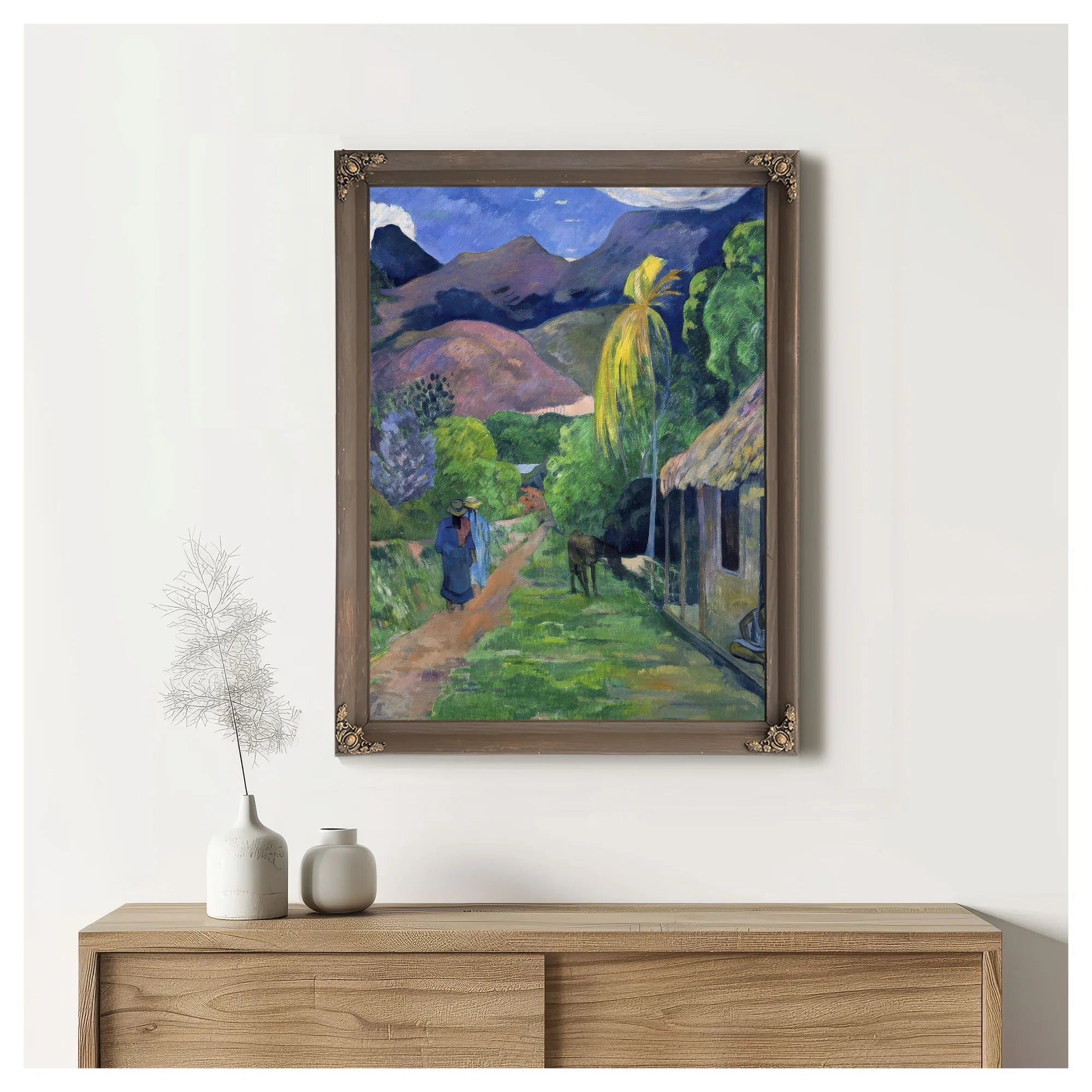 Street In Tahiti By Eugene Henri Paul Gauguin Fine Art Print