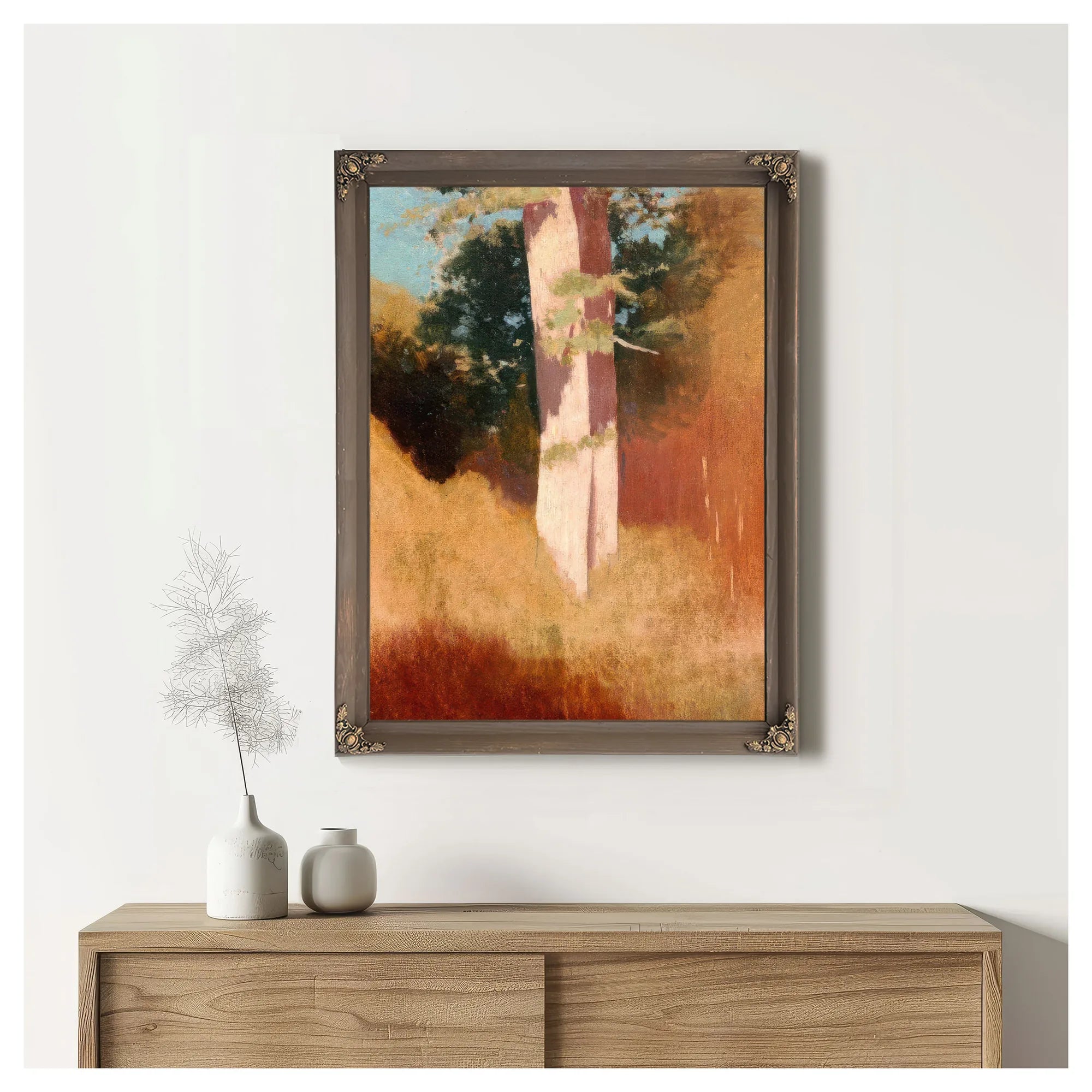 Trees In The Blue Sky By Odilon Redon Fine Art Print