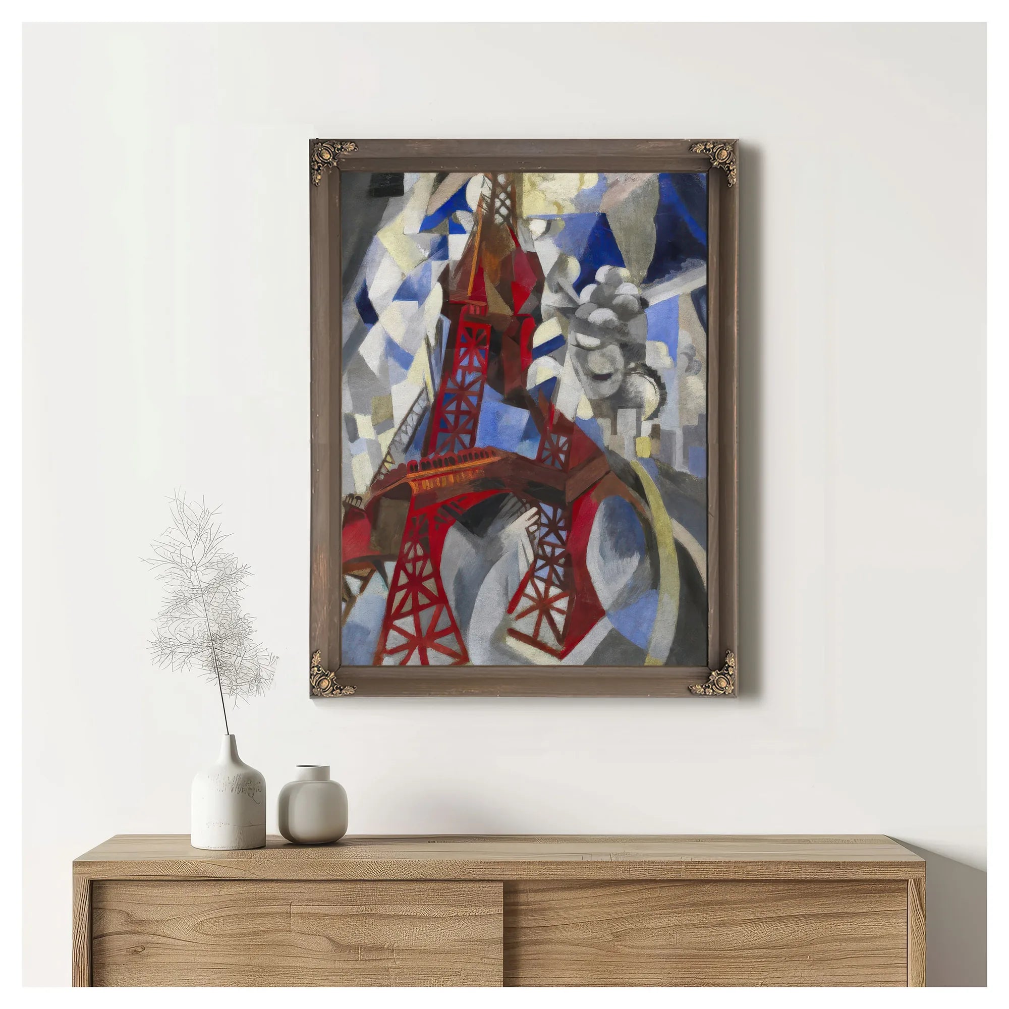 Red Eiffel Tower (La Tour Rouge) By Robert Delaunay Fine Art Print