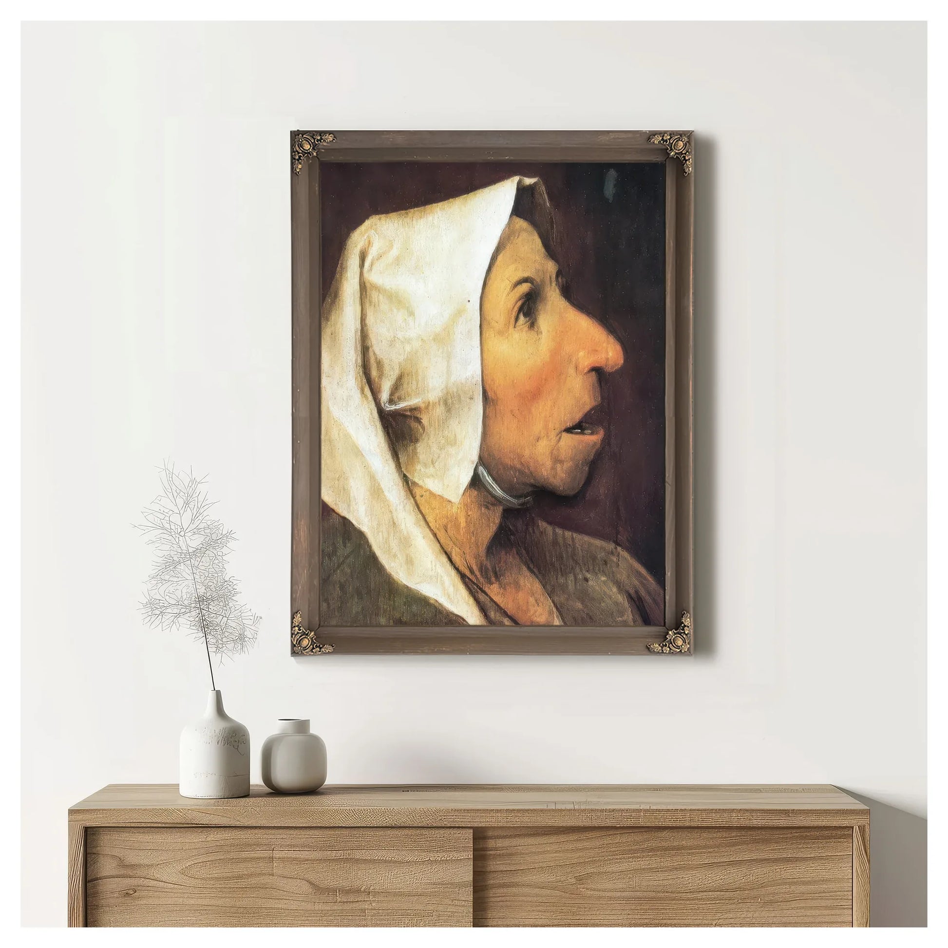 Head Of A Peasant Woman By Pieter Bruegel Fine Art Print