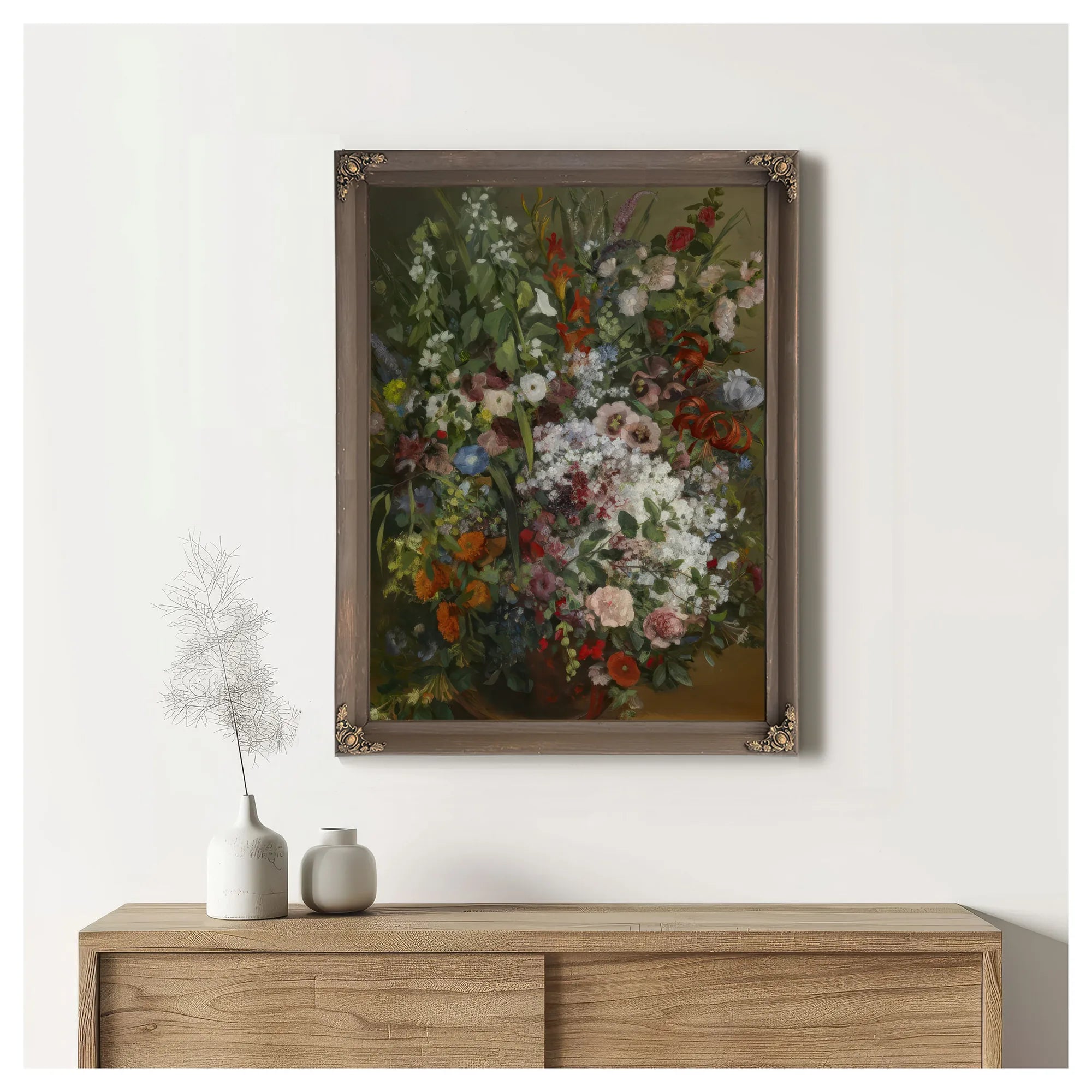 Bouquet Of Flowers In A Vase By Jean Desire Gustave Courbet Fine Art Print