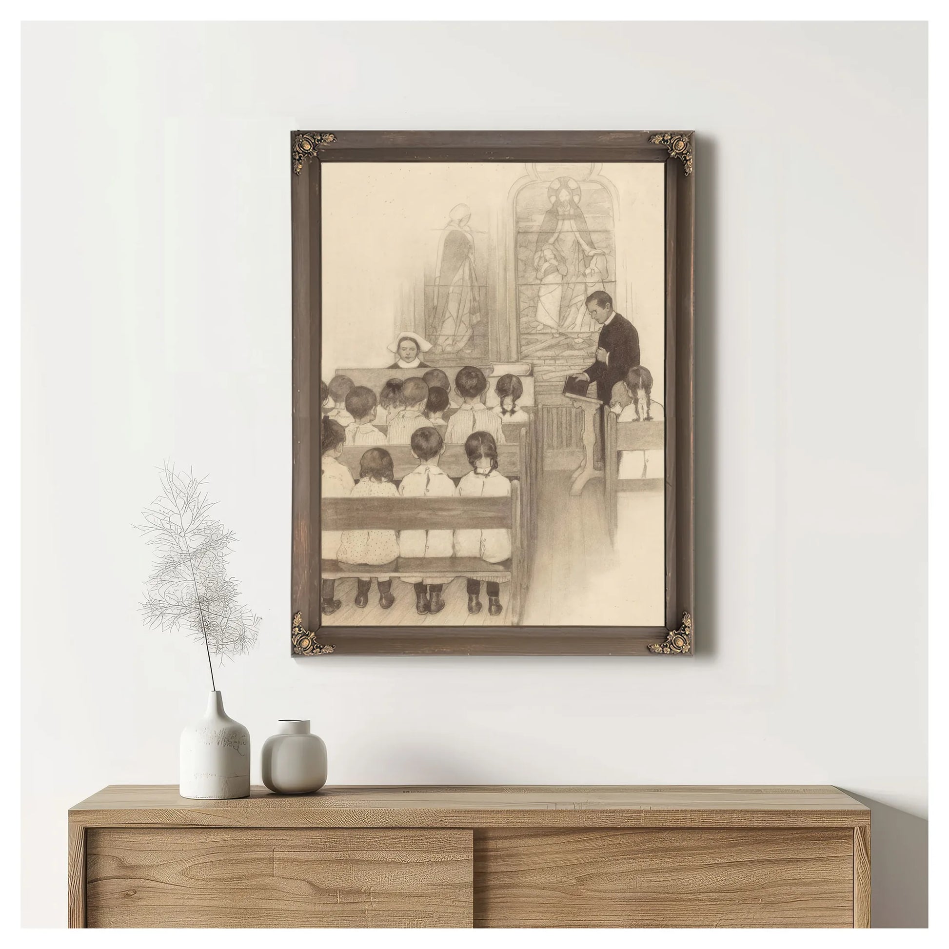 Chapel Grace Church Nursery The Century Magazine Interior Illustration November 1902 By Jessie Willcox Smith Fine Art Print