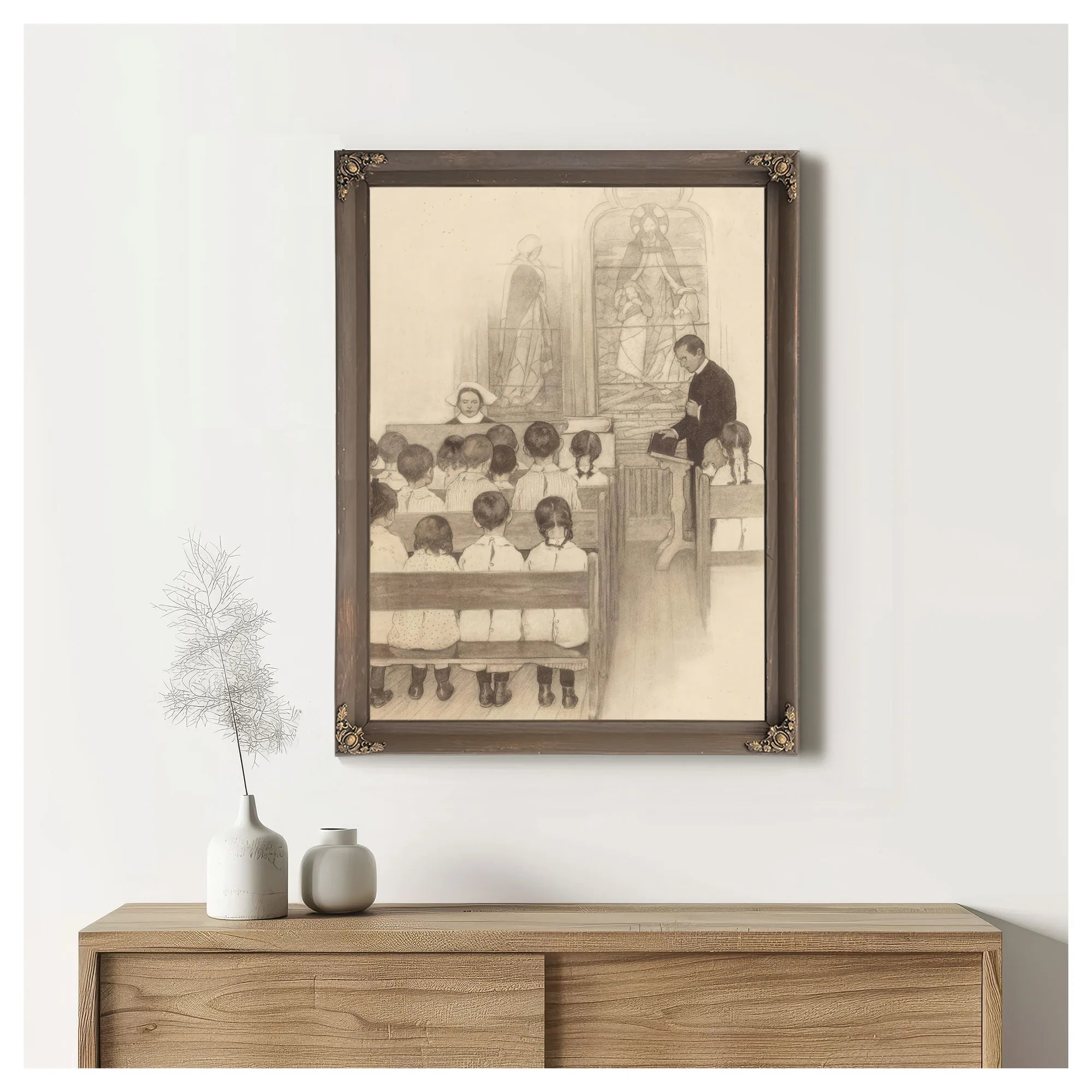Chapel Grace Church Nursery The Century Magazine Interior Illustration November 1902 By Jessie Willcox Smith Fine Art Print