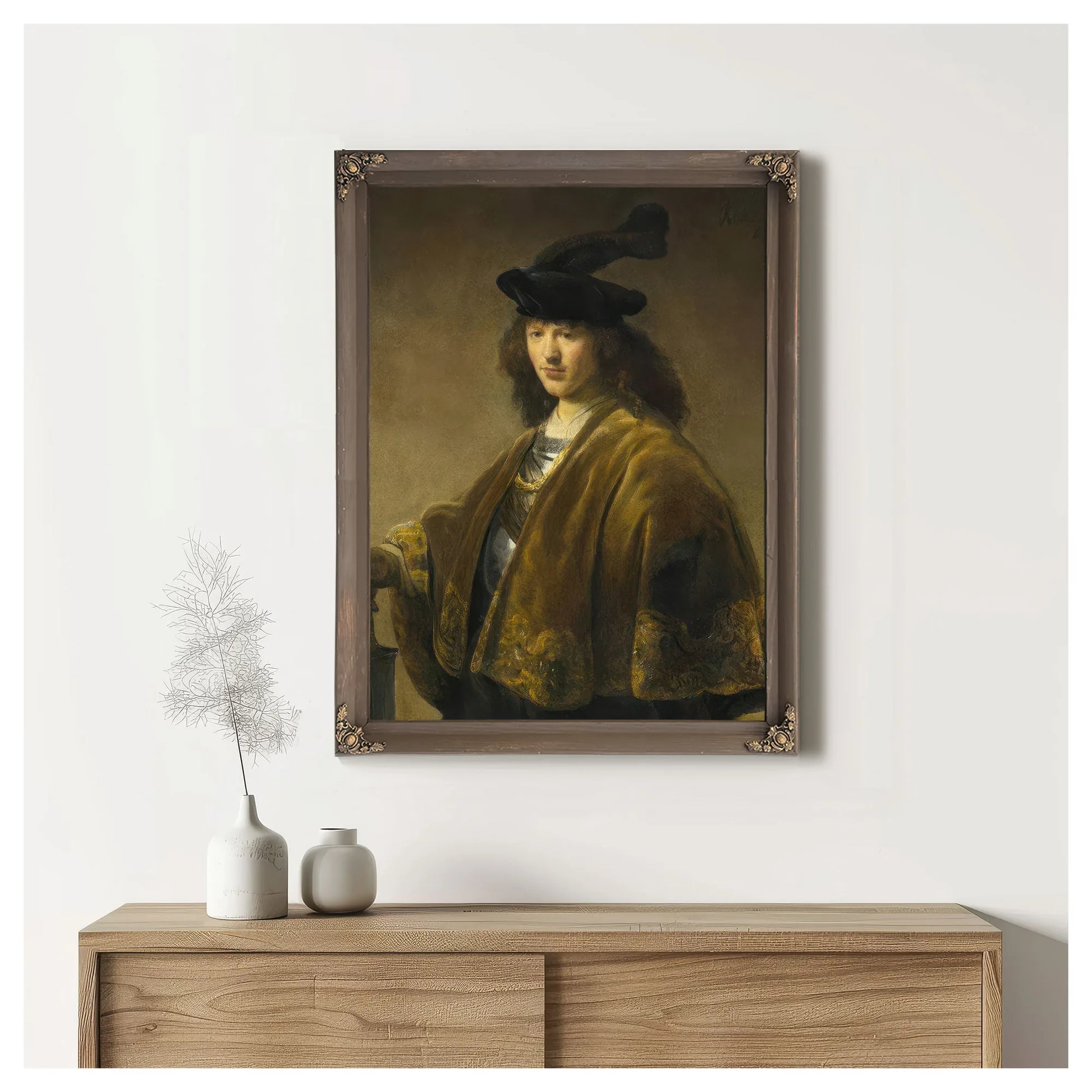 Young Man With A Sword By Rembrandt Fine Art Print