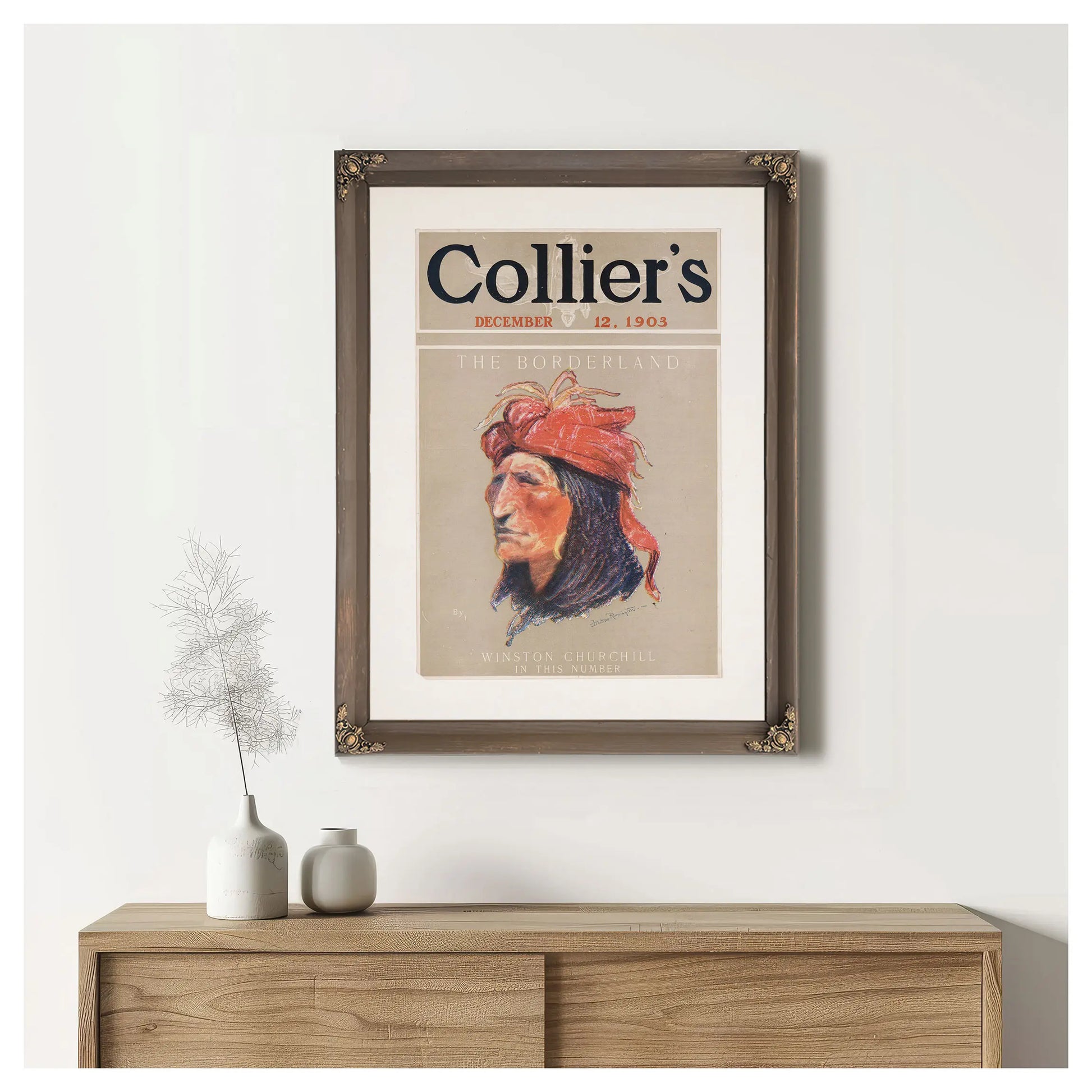 Cover Of Colliers December A by Frederic Remington
