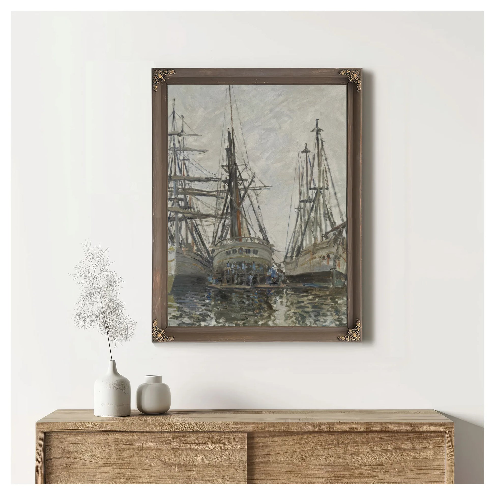 Boats In A Harbour By Claude Monet Fine Art Print