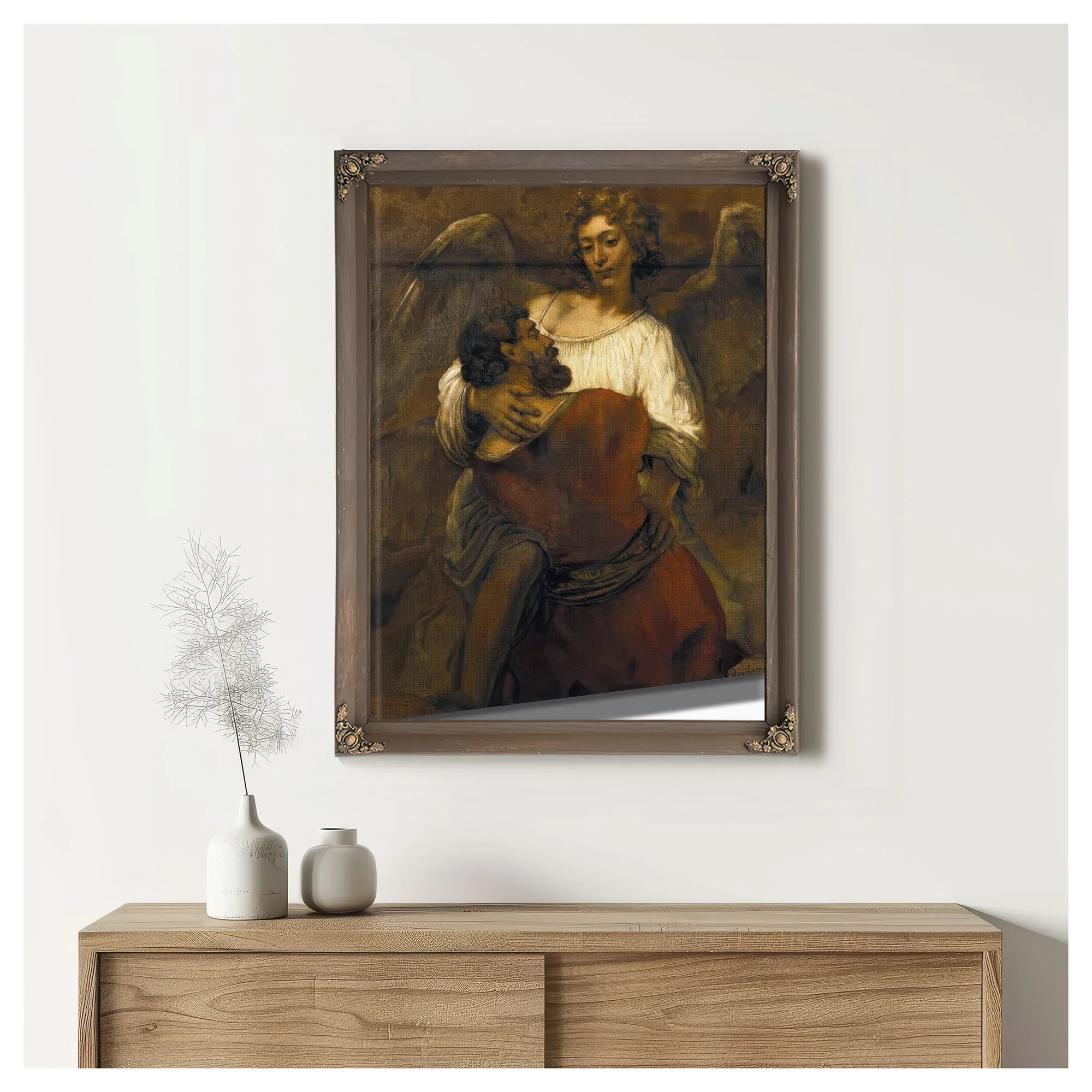 Jacob Wrestling With The Angel By Rembrandt Fine Art Print