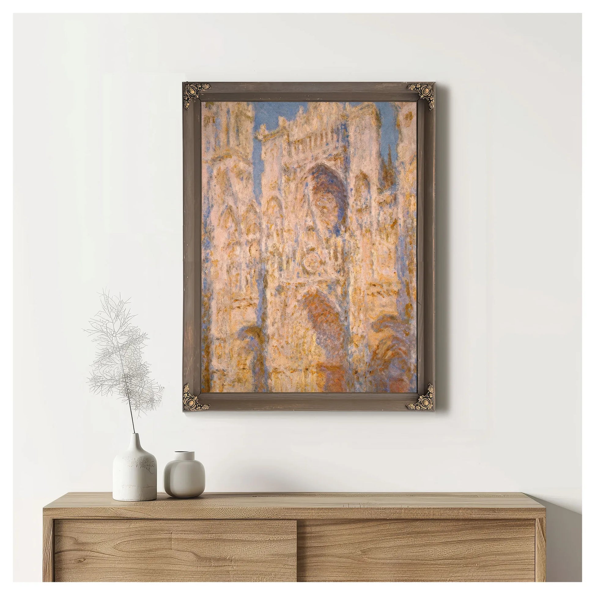 Rouen Cathedral West Facade Sunlight By Claude Monet Fine Art Print