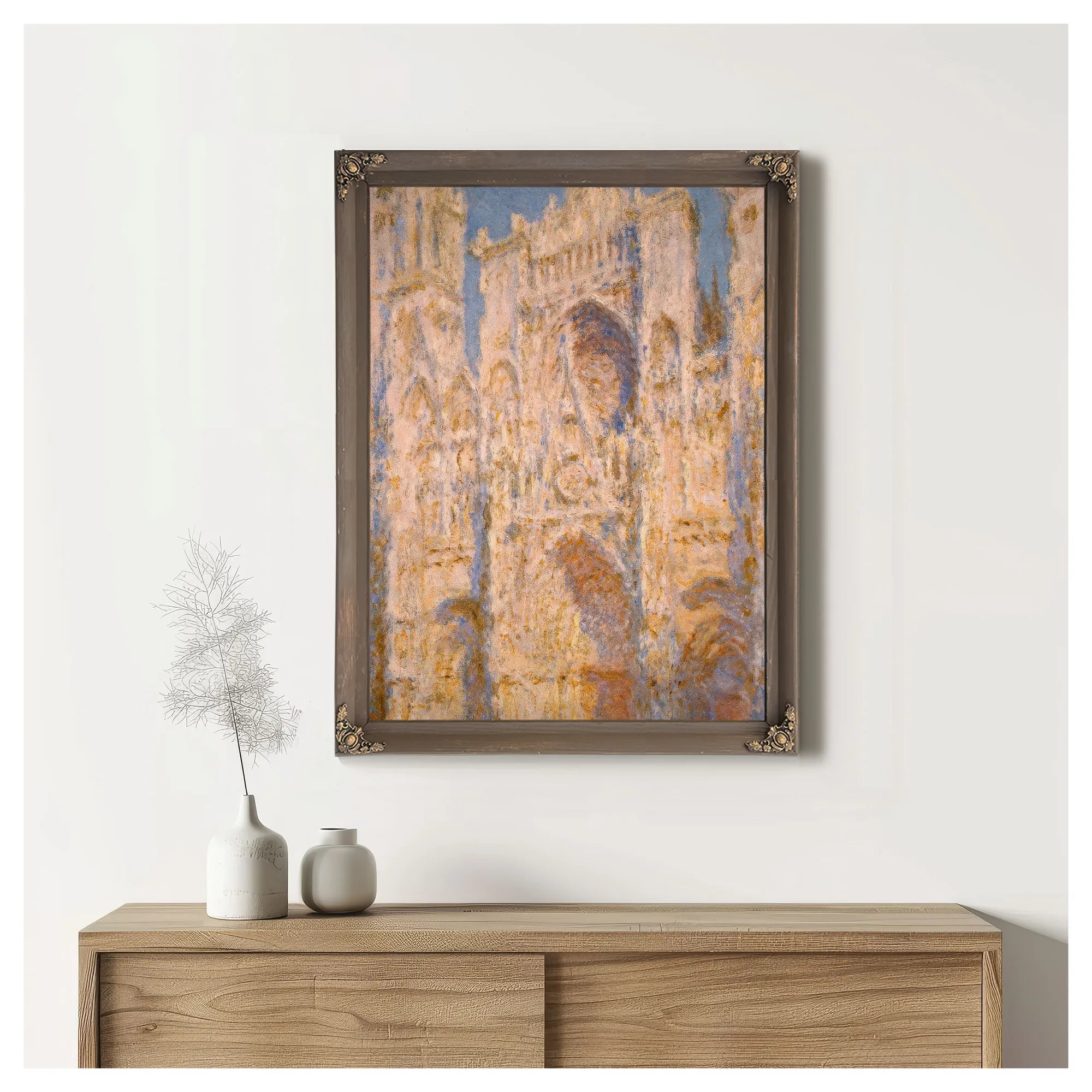 Rouen Cathedral West Facade Sunlight By Claude Monet Fine Art Print