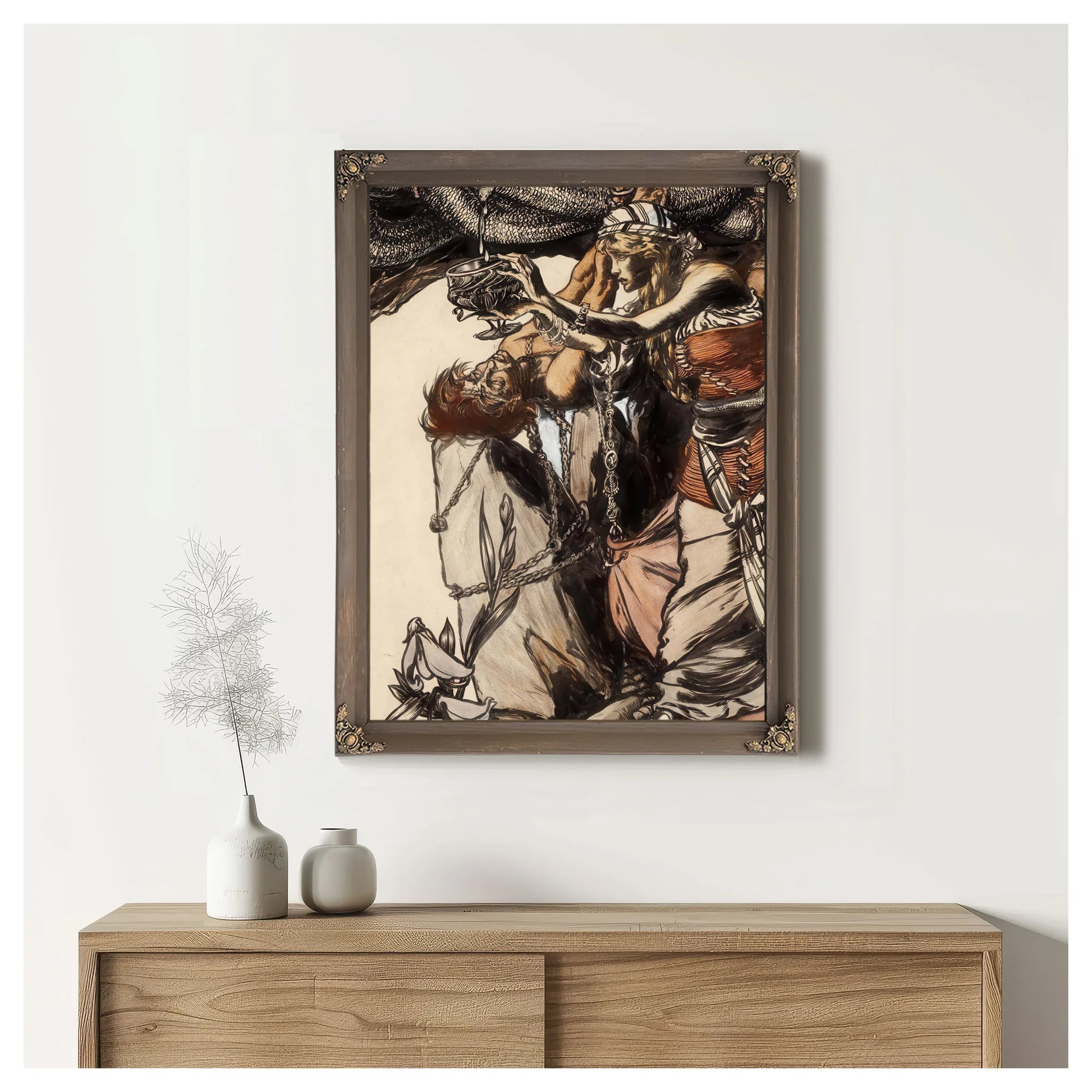 Loki And Sigyn The Land Of Enchantment Book Illustration 1901 By Arthur Rackham Fine Art Print