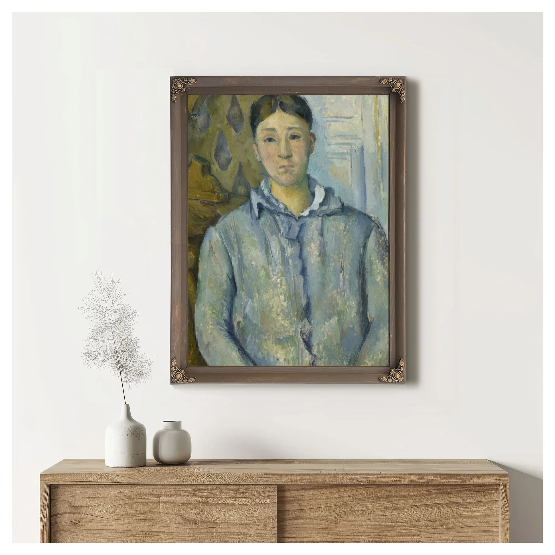 Madame Cezanne In Blue By Paul Cezanne Fine Art Print