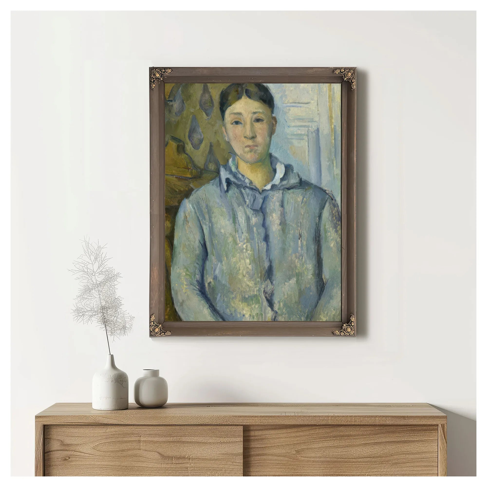 Madame Cezanne In Blue By Paul Cezanne Fine Art Print