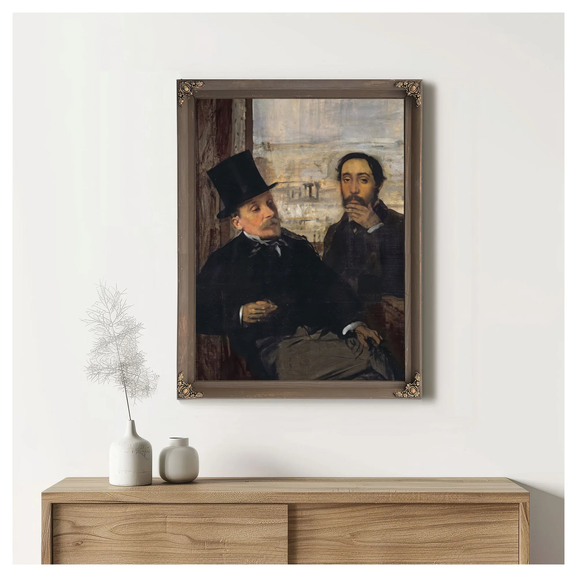 Self Portrait With Evariste De Valernes (1816 96) By Edgar Degas Fine Art Print