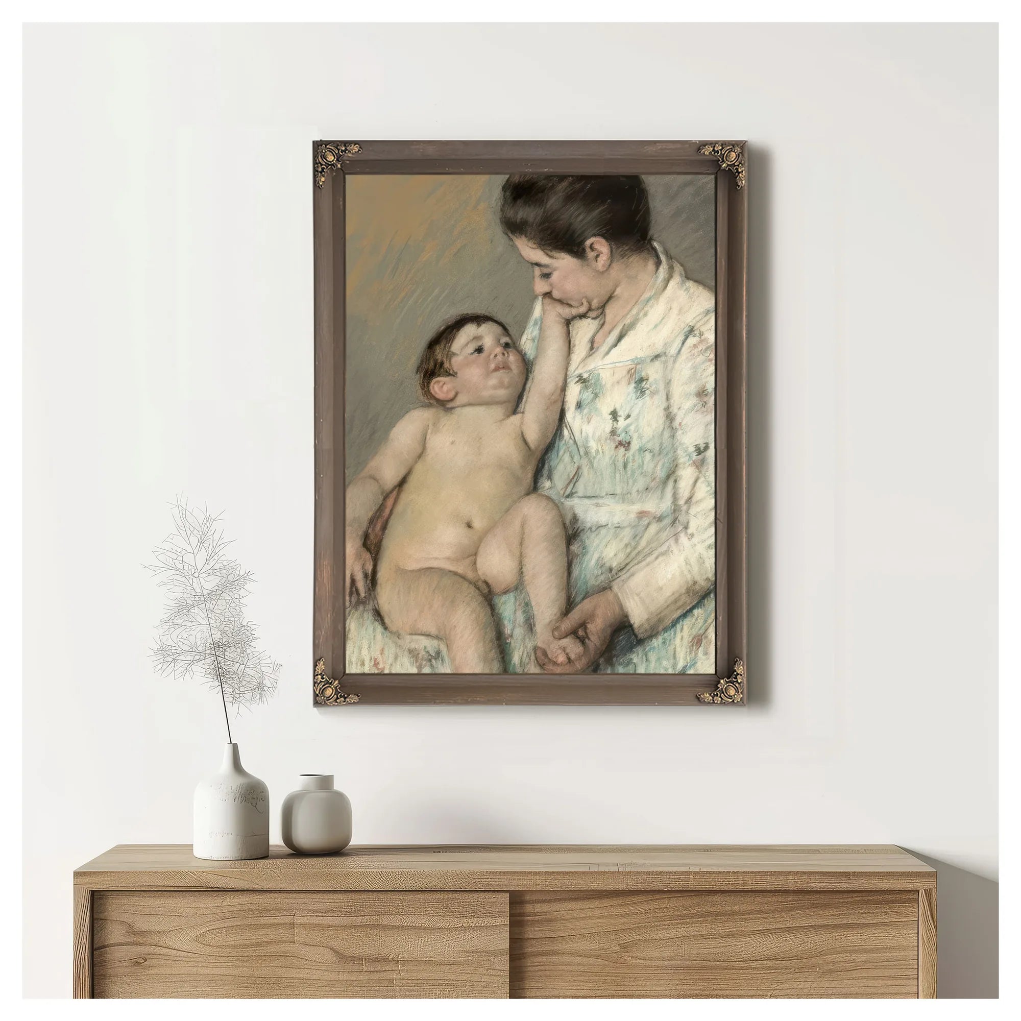 A Caress By Mary Cassatt Fine Art Print