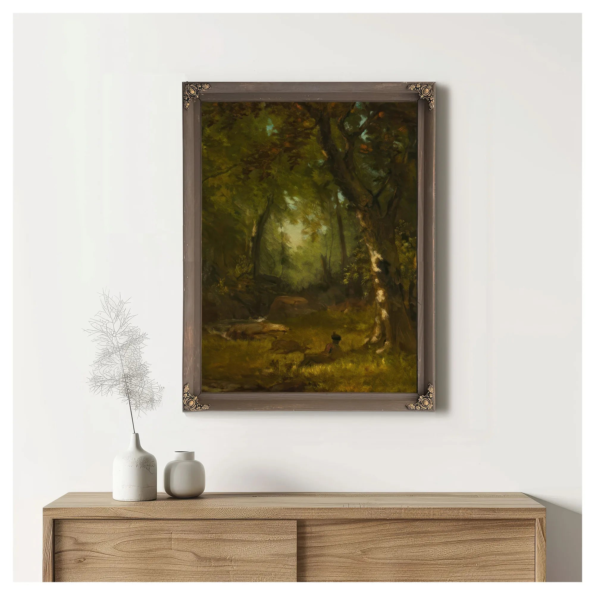 Landscape With Huntsman By George Inness Fine Art Print