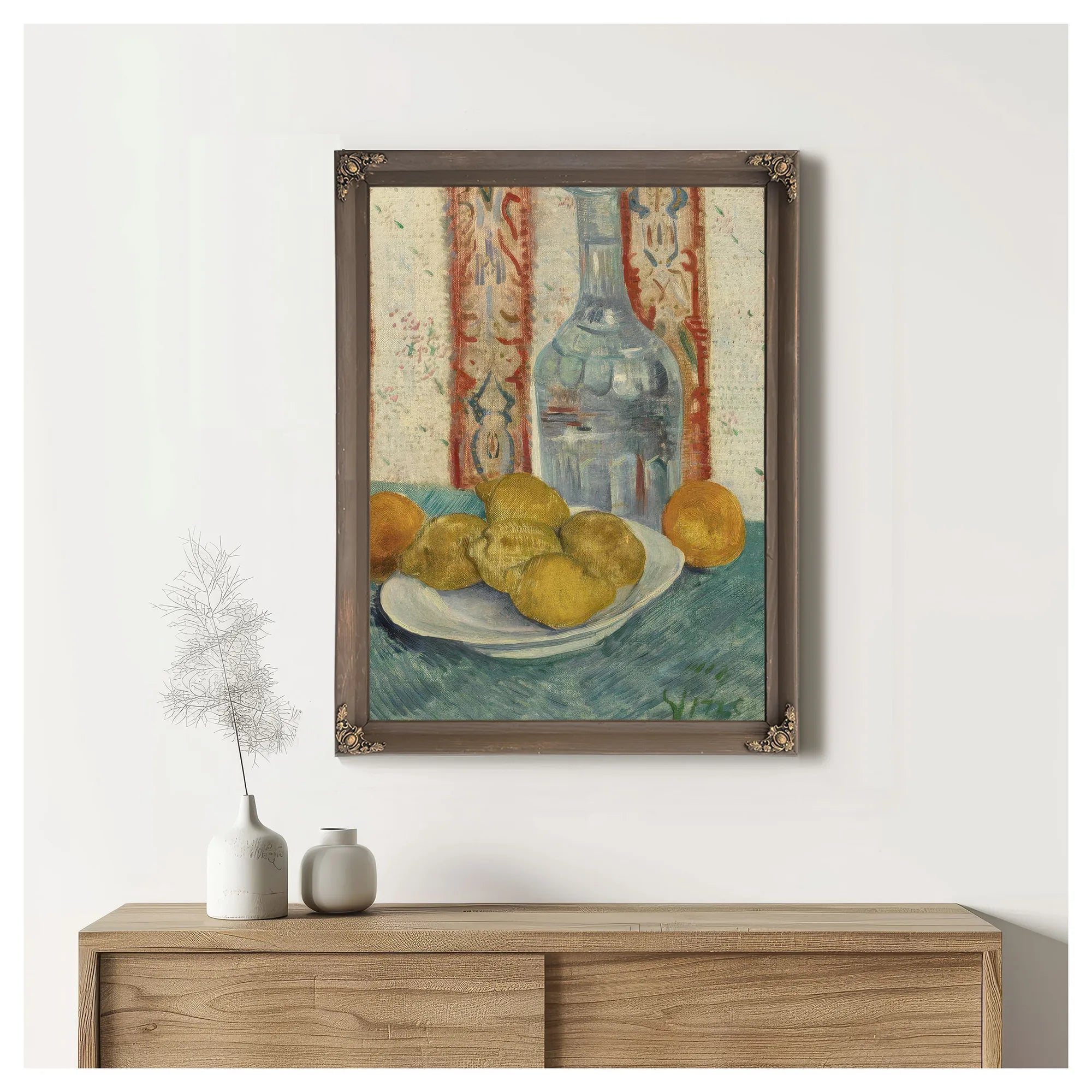 Carafe And Dish With Citrus Fruit By Vincent Van Gogh Fine Art Print