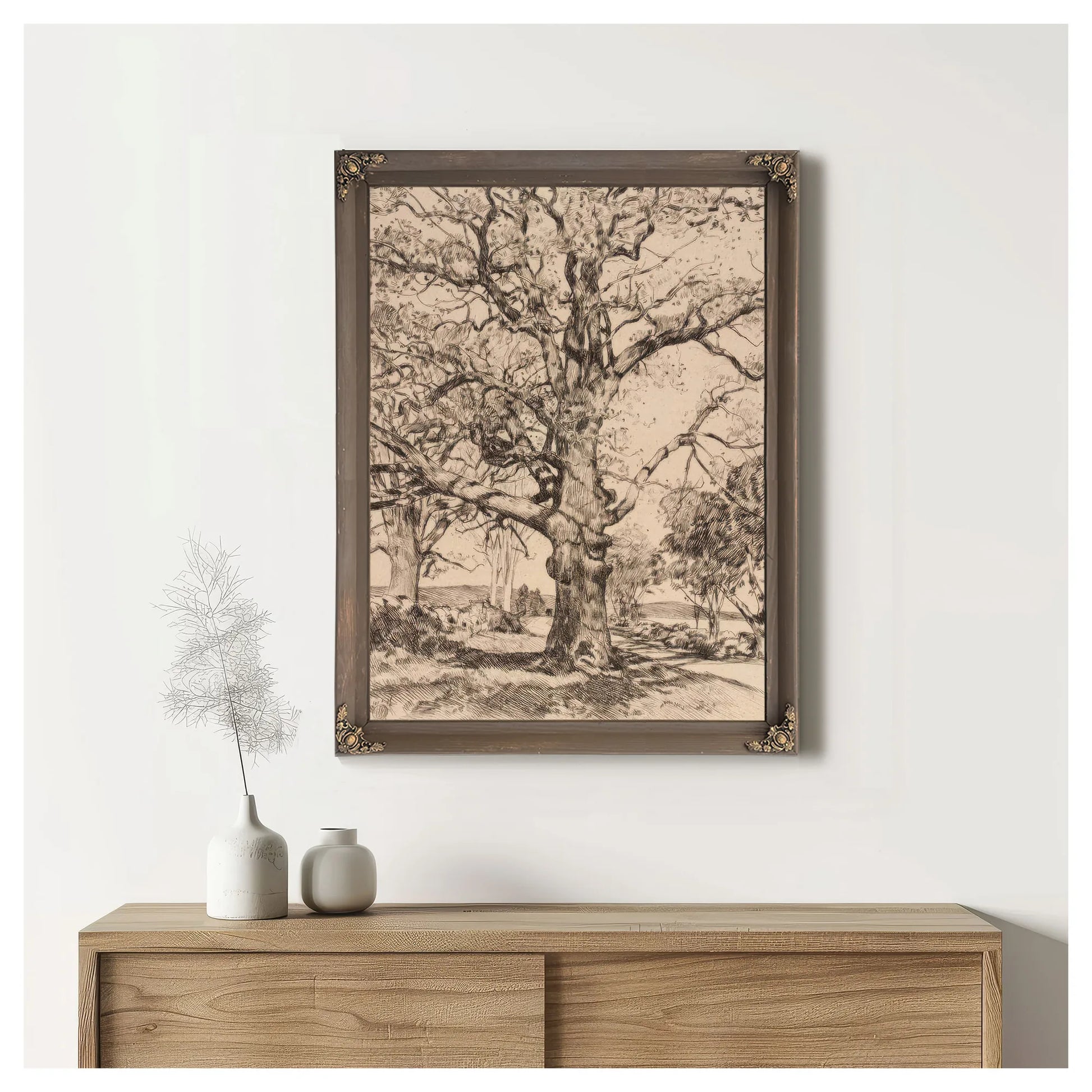 Wayside Inn Oaks In Spring By Childe Hassam Fine Art Print