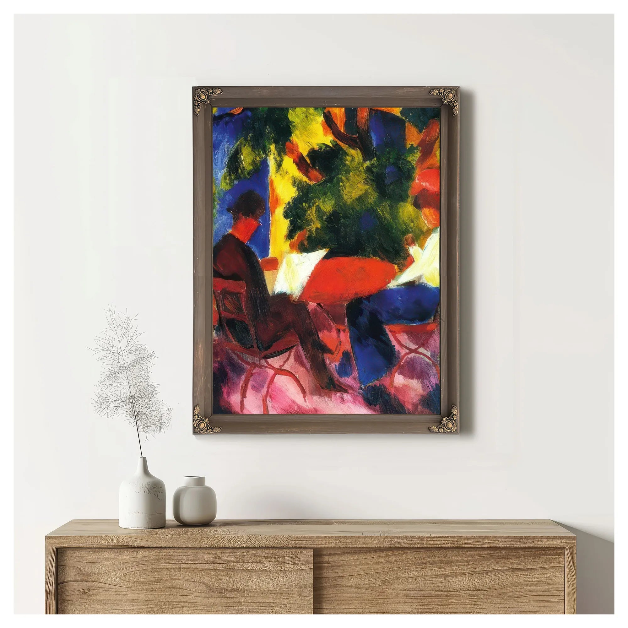Couple At The Garden Table By August Macke Fine Art Print