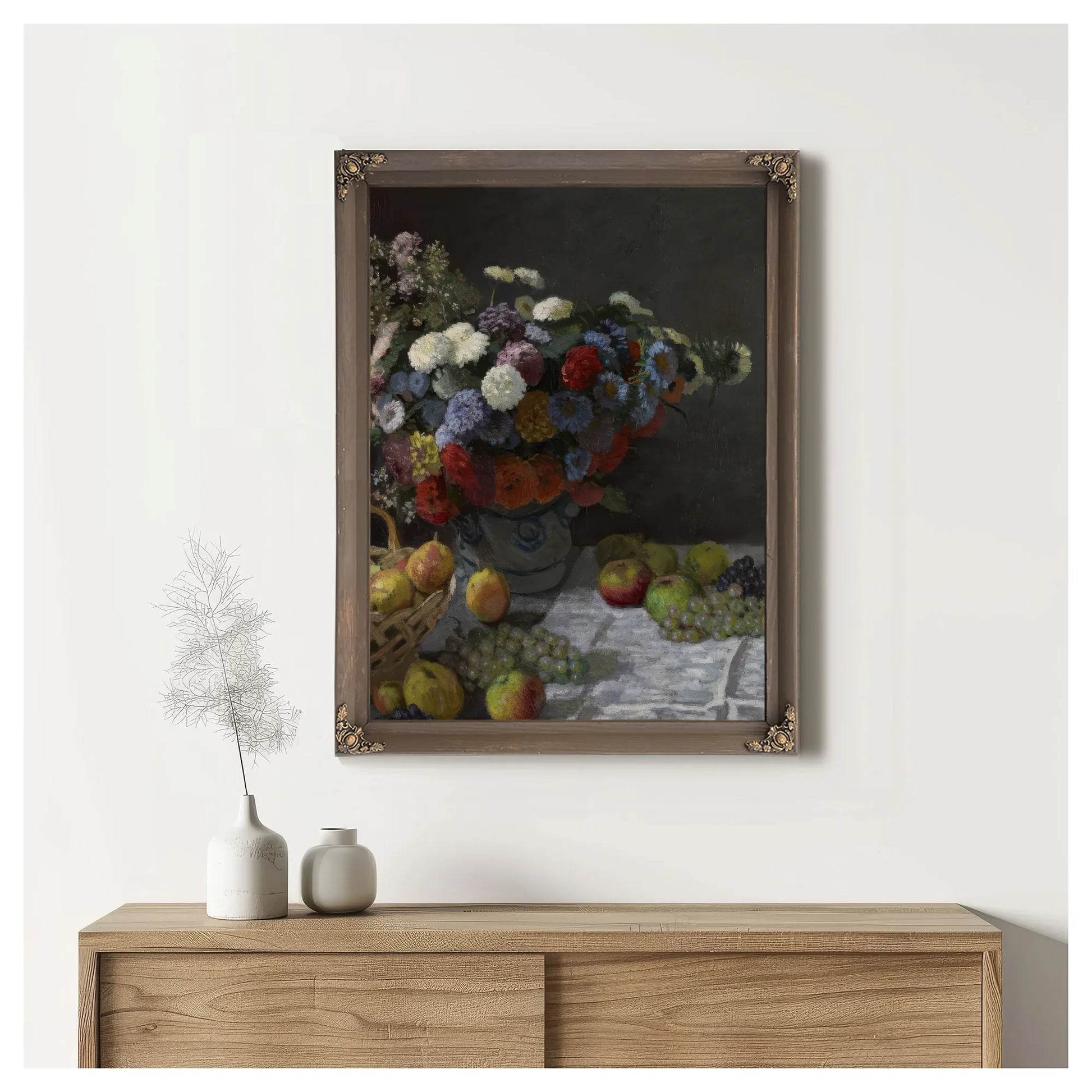 Still Life With Flowers And Fruit By Claude Monet Fine Art Print