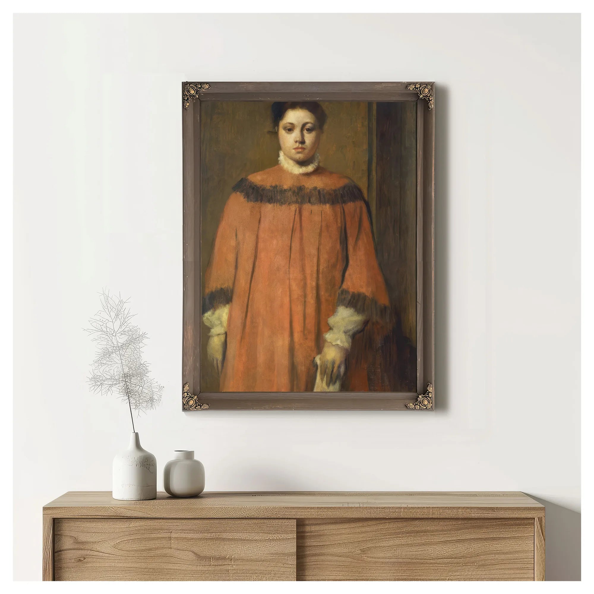 Girl In Red By Edgar Degas Fine Art Print
