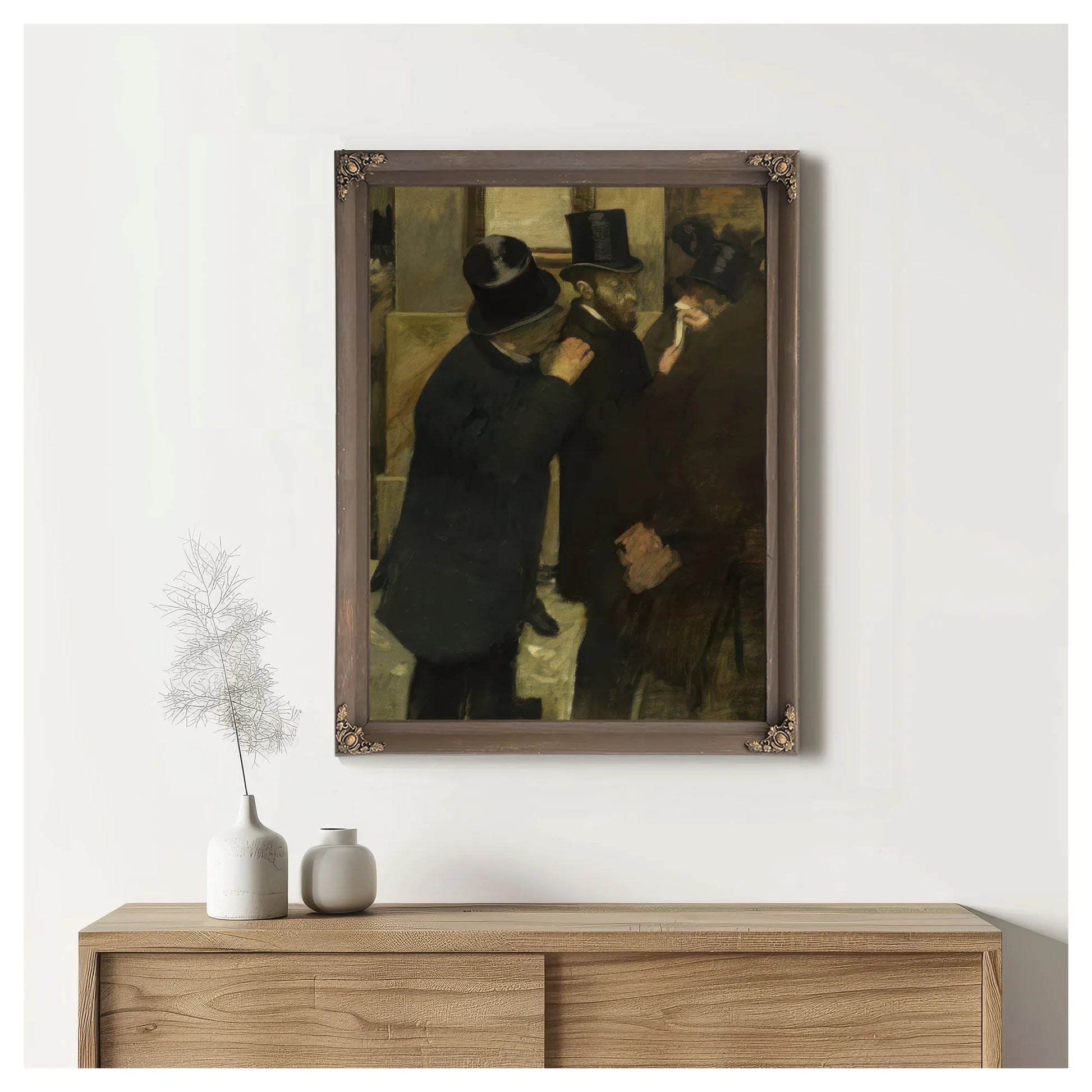 Portraits At The Stock Exchange By Edgar Degas Fine Art Print