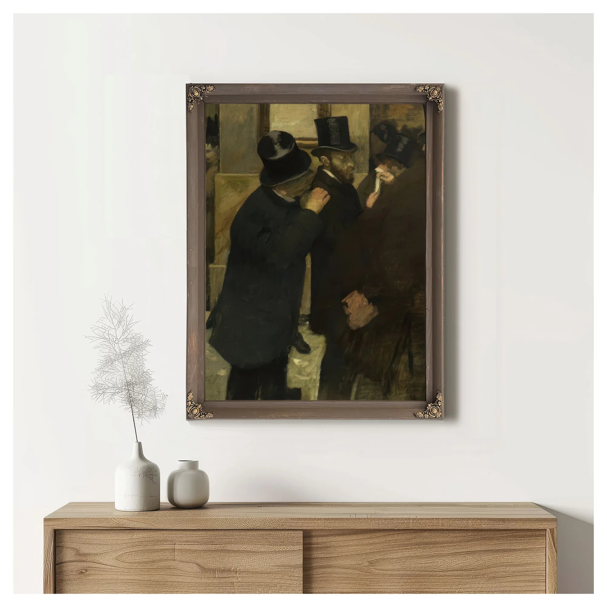 Portraits At The Stock Exchange By Edgar Degas Fine Art Print
